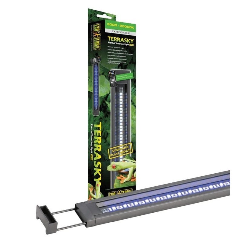 Exo Terra TerraSky LED Planted Terrarium Light for Reptiles & Amphibians - Full Spectrum UVB Grow Light for Live Plants in Vivariums & Terrariums - Ideal for Bioactive Enclosures & Tropical Habitats