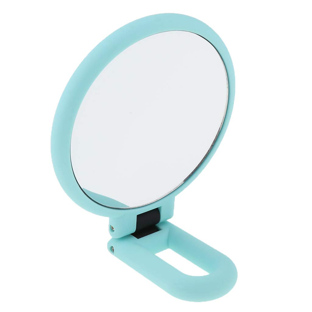LOSA Folding Handheld Double Sided Mirror - 15X Magnifying Makeup Mirror for Travel, Home & Salon Use | Portable Compact Vanity Mirror with Regular & Magnified Views | Perfect for Makeup Application, Skincare & Eyebrow Grooming