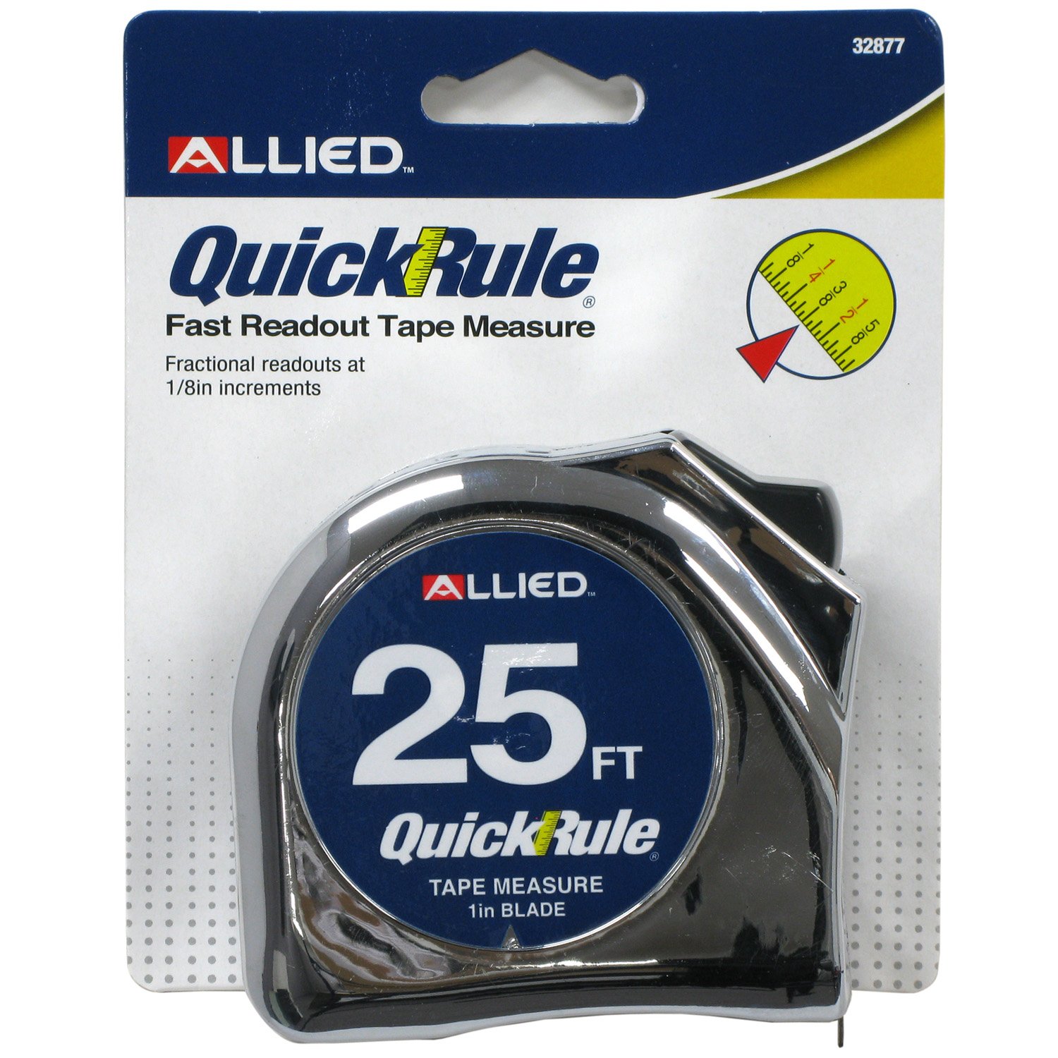 Allied Tools QUICK RULE 25-Foot x 1-Inch Tape Measure with Durable Case - Model 32877 | Perfect for Construction, DIY Projects & Home Improvement