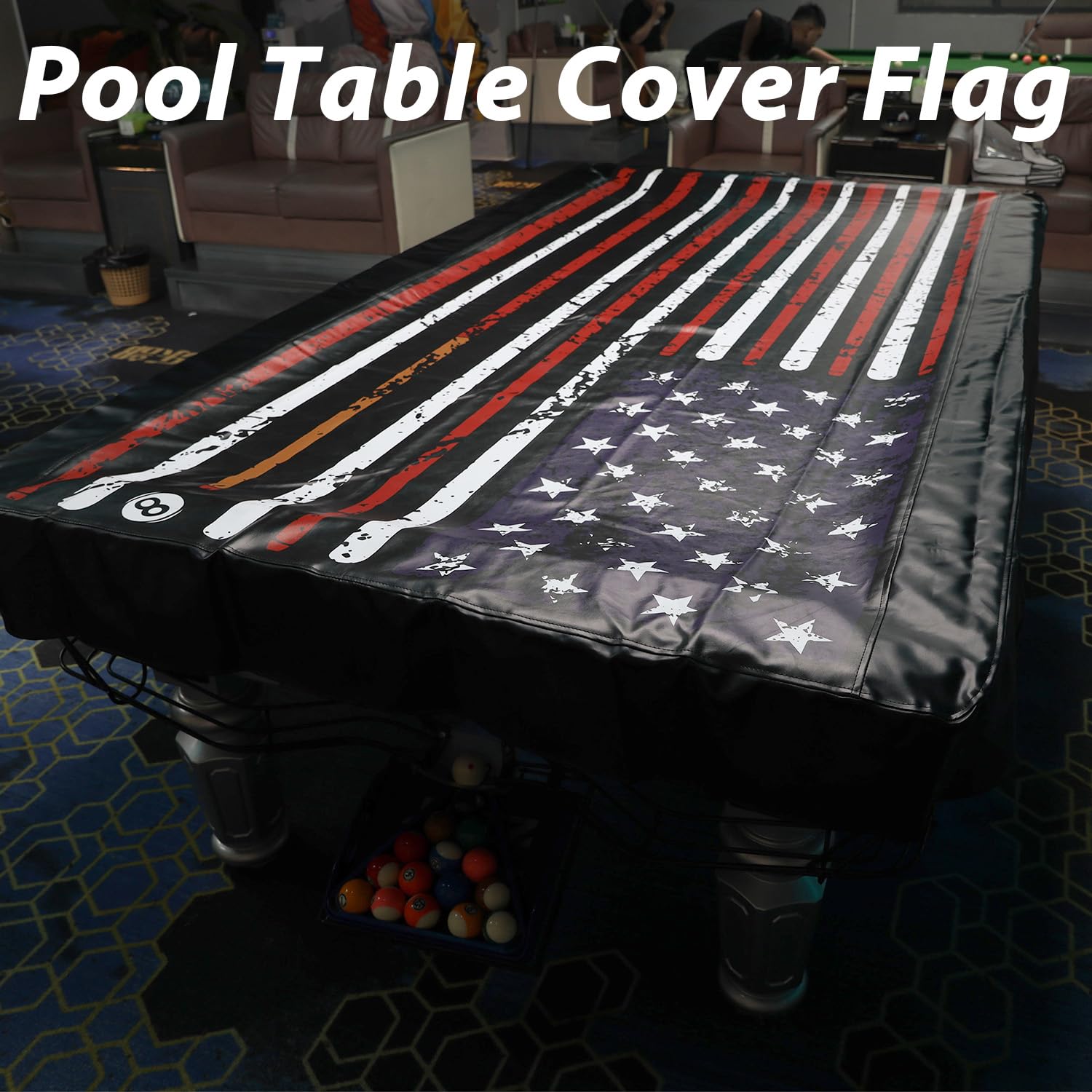**7ft Waterproof Leather Pool Table Cover - Premium Billiard Table Protector for Indoor & Outdoor Use - Protects Felt & Extends Table Life - Ideal for Home Game Rooms, Bars & Clubs**