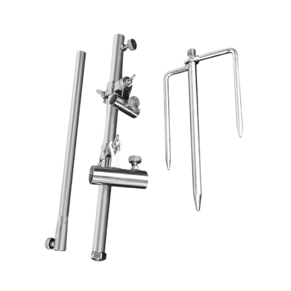 **iFundom Fishing Rod Holder Stand - Adjustable Fishing Pole Storage Rack with Bait Tray - Sturdy Ground Support for Bank, Lake & River Fishing - Perfect for Shoreline, Kayak & Ice Fishing**