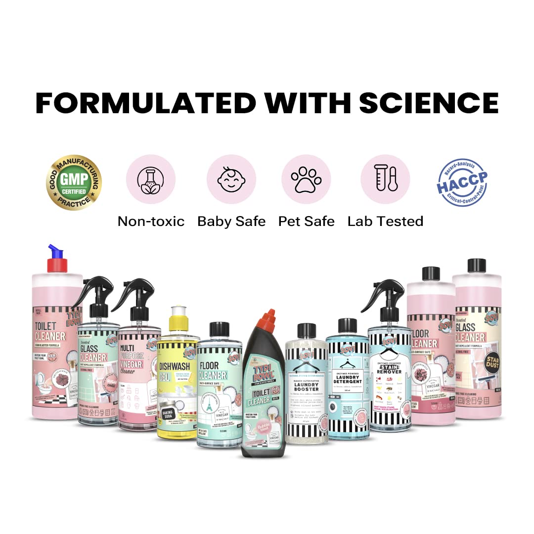 SOVI Bio Enzyme Liquid Laundry Detergent - Eco-Friendly & Biodegradable for Front Load & Top Load Washing Machines (950ml) - Fresh Clean Scent - Ideal for Sensitive Skin & Sustainable Home Cleaning