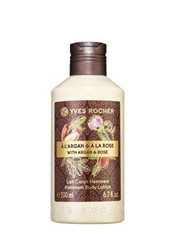 Yves Rocher Argan Rose Hammam Body Lotion 6.7 fl oz - Hydrating & Nourishing Dry Skin with Moroccan Argan Oil & Rose Extracts - Perfect for Post-Spa, Bath & Daily Moisturizing Routine
