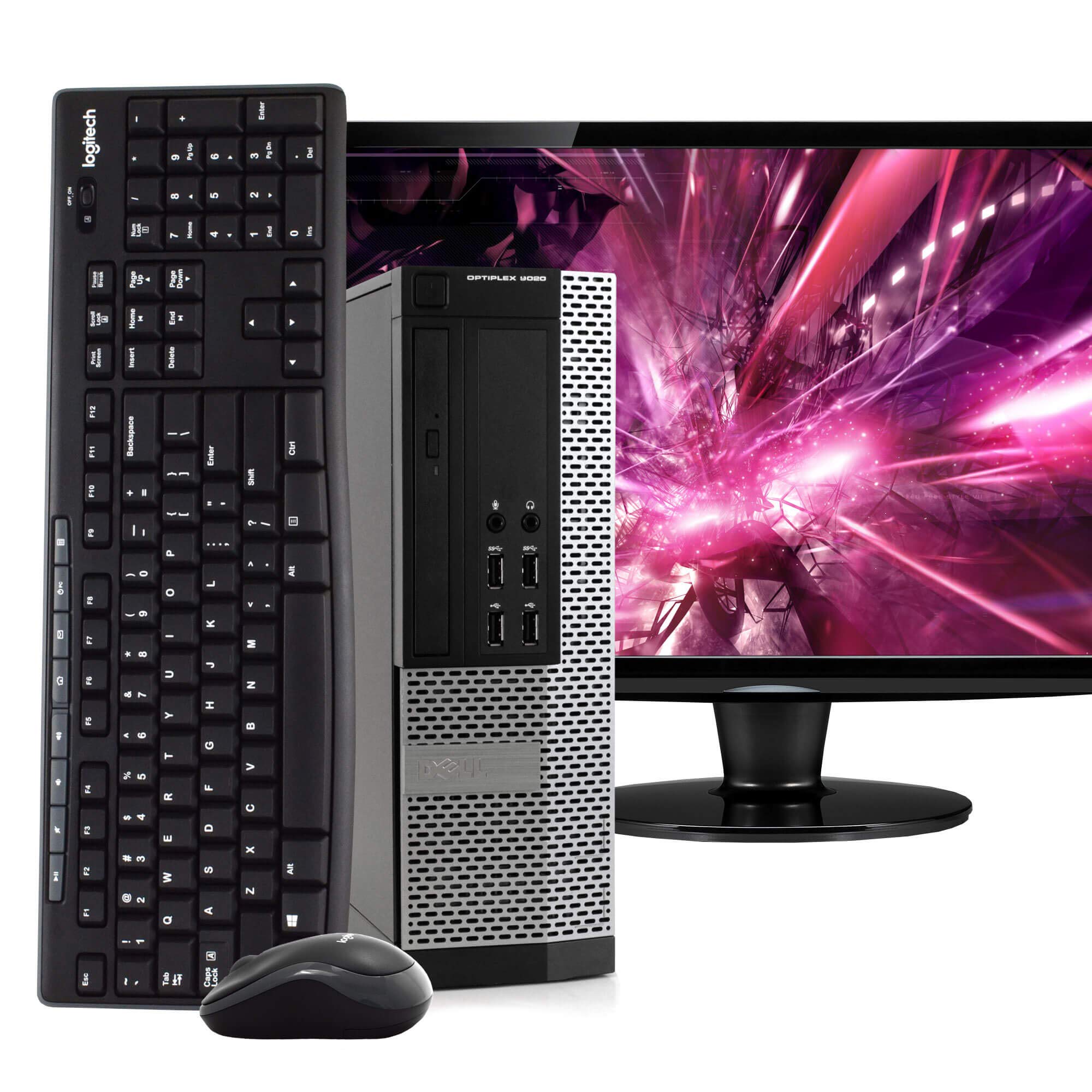 Refurbished Dell Optiplex 9020 Business Desktop PC - Intel Quad-Core i5, 8GB DDR3 RAM, 500GB HDD, Windows 10 Pro, WiFi, DVD, 24