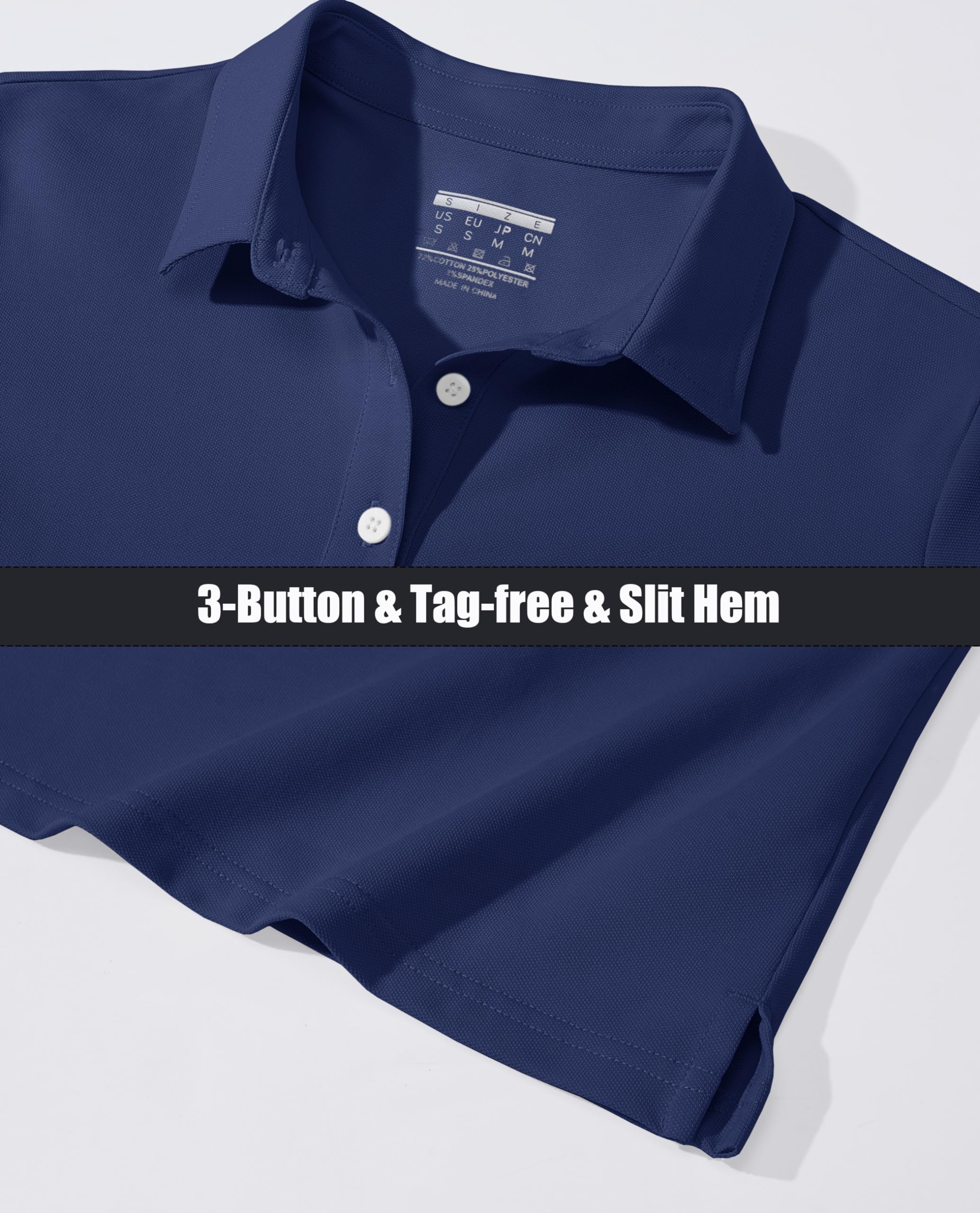 MAGCOMSEN Women's Long Sleeve Polo Shirts - 3 Button Cotton Business Casual Top with Moisture Wicking Technology | Perfect for Office, Golf & Outdoor Activities