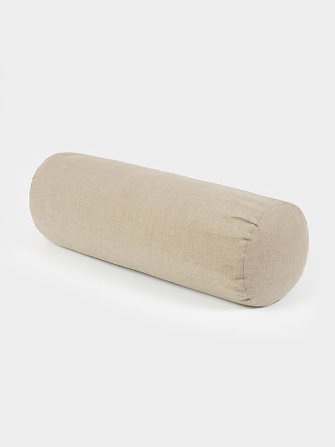 Organic Buckwheat Meditation Bolster Cushion - Yoga Studio Essential for Zen Practice, Home Meditation & Relaxation - Eco-Friendly Linen Cover
