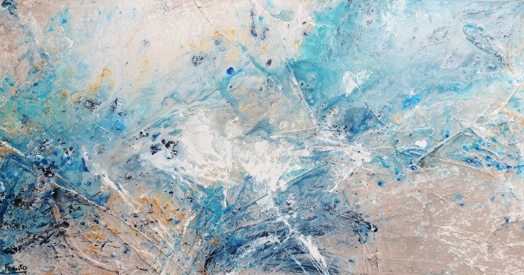 Abstract Blue Creme Art Print - Modern Wall Decor for Living Room, Bedroom & Office - Inspirational Home Decor