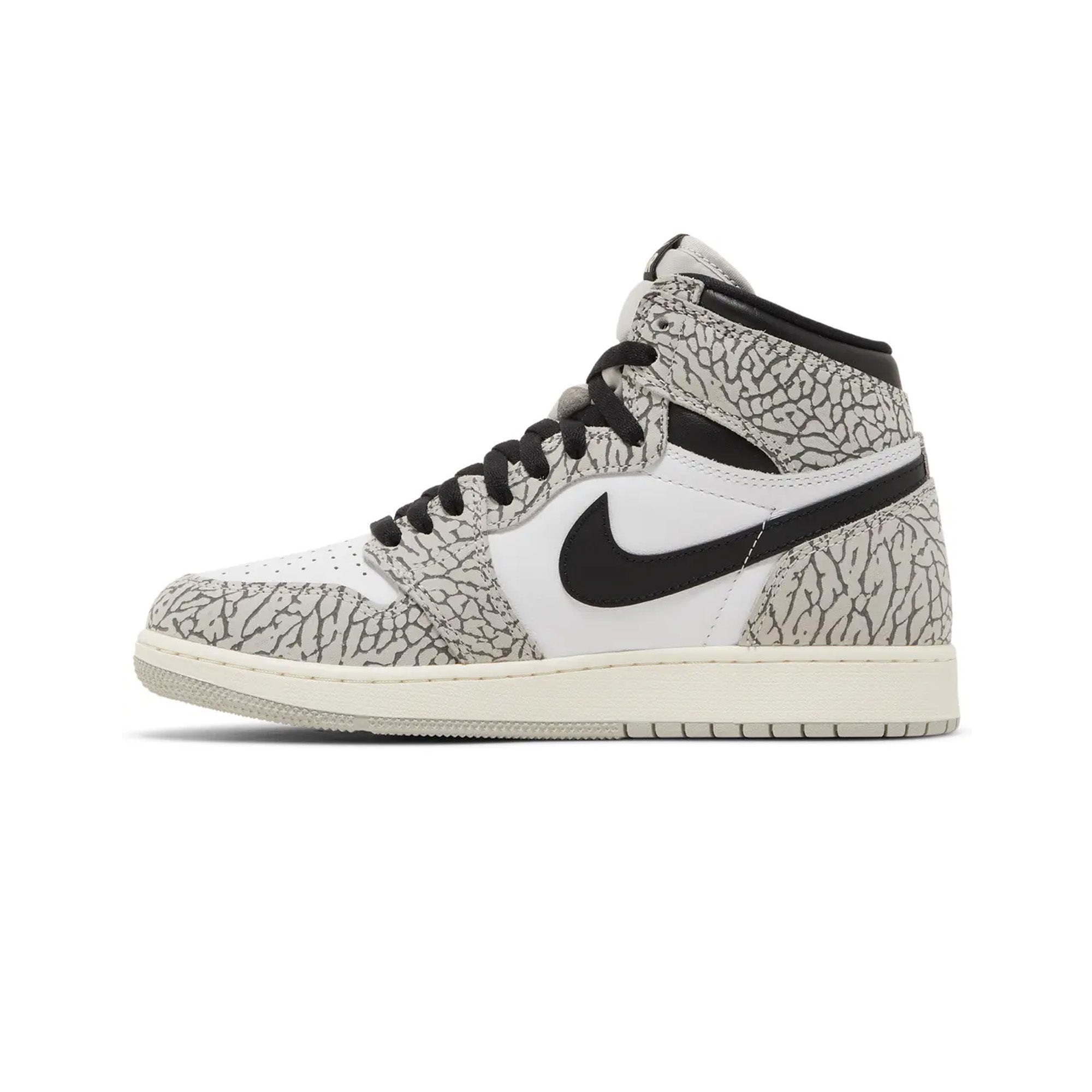 Air Jordan 1 Retro High OG 'White Cement' GS Sneakers (2023) - Classic Basketball Shoes for Women & Girls - Perfect for Streetwear, Casual Outfits & Sneaker Collection