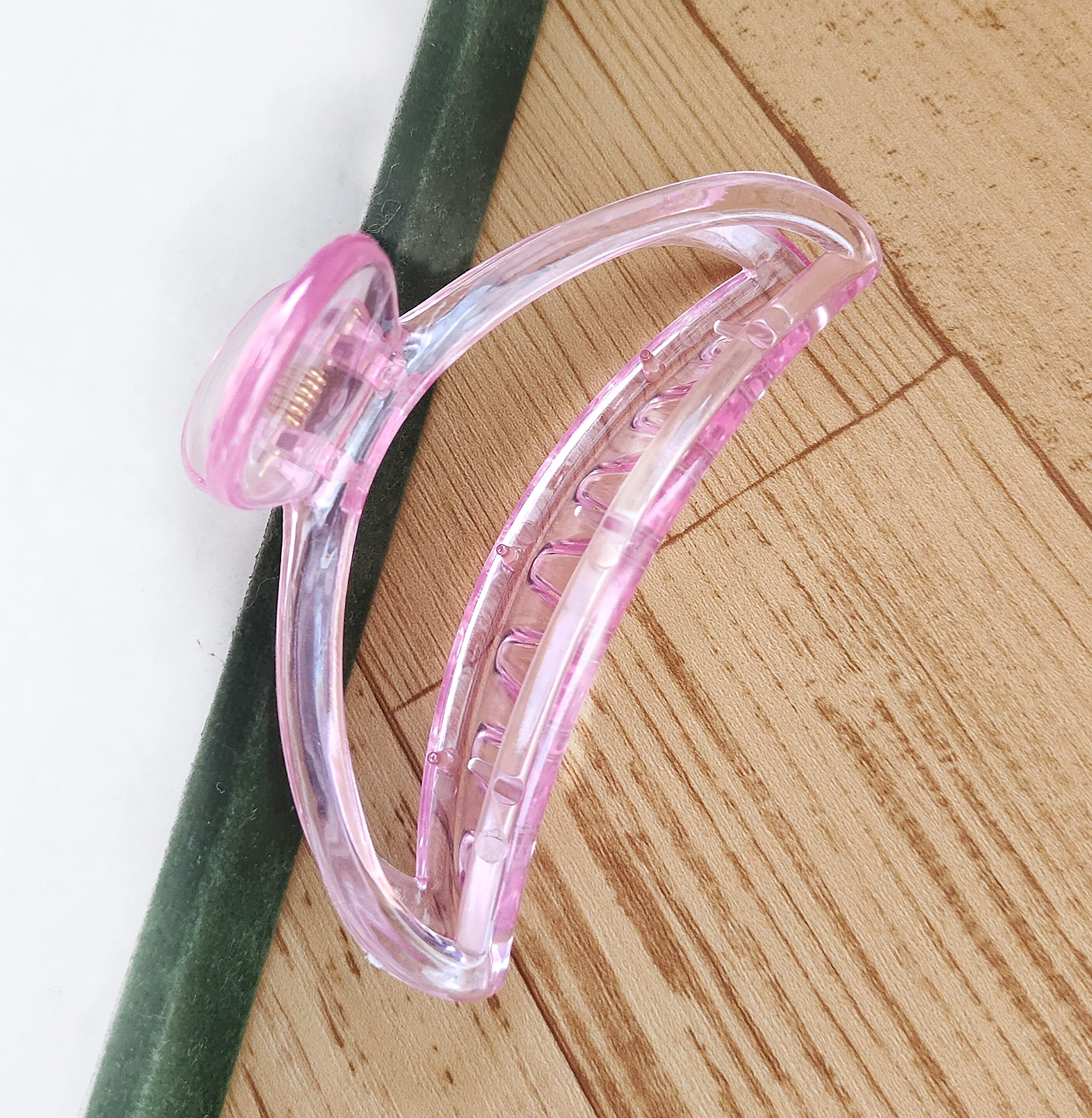 ANNA CREATIONS 6 Pcs Large Clear Hair Claw Clips - Strong Hold Long Jaw Hair Clips for Women & Girls - Perfect for Thick Hair, Ponytails & Updos