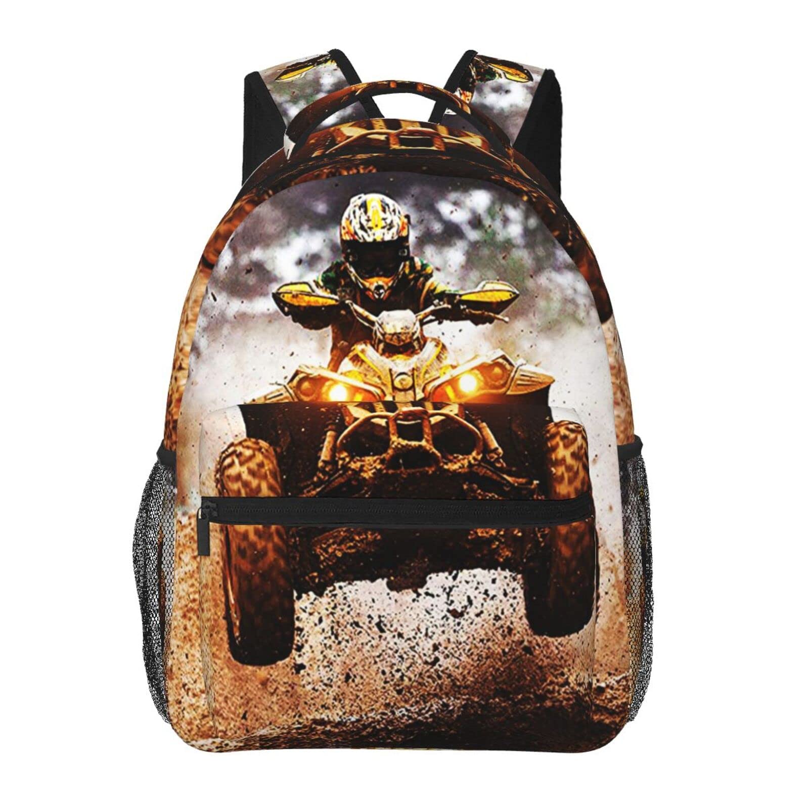 Dirt Quad Bike 4 Wheelers Off Road Ride on ATV Backpack - Waterproof Travel Laptop Backpack for College, School, Hiking & Outdoor Adventures - Unisex Daypack for Men, Women, Boys & Girls
