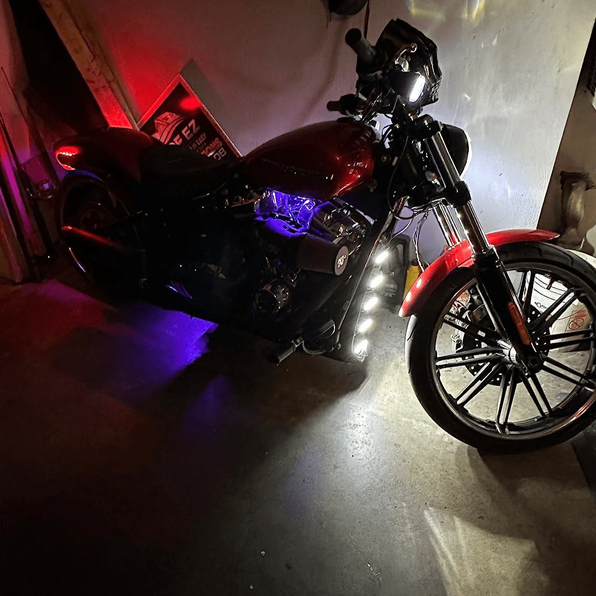 Eagle Lights LUMENSHIELD Chin Spoiler & Radiator Guard with LED Light Bars for 2018+ Harley Davidson Softail - Motorcycle Front Protection & Custom Styling for Night Riding & Urban Commuting