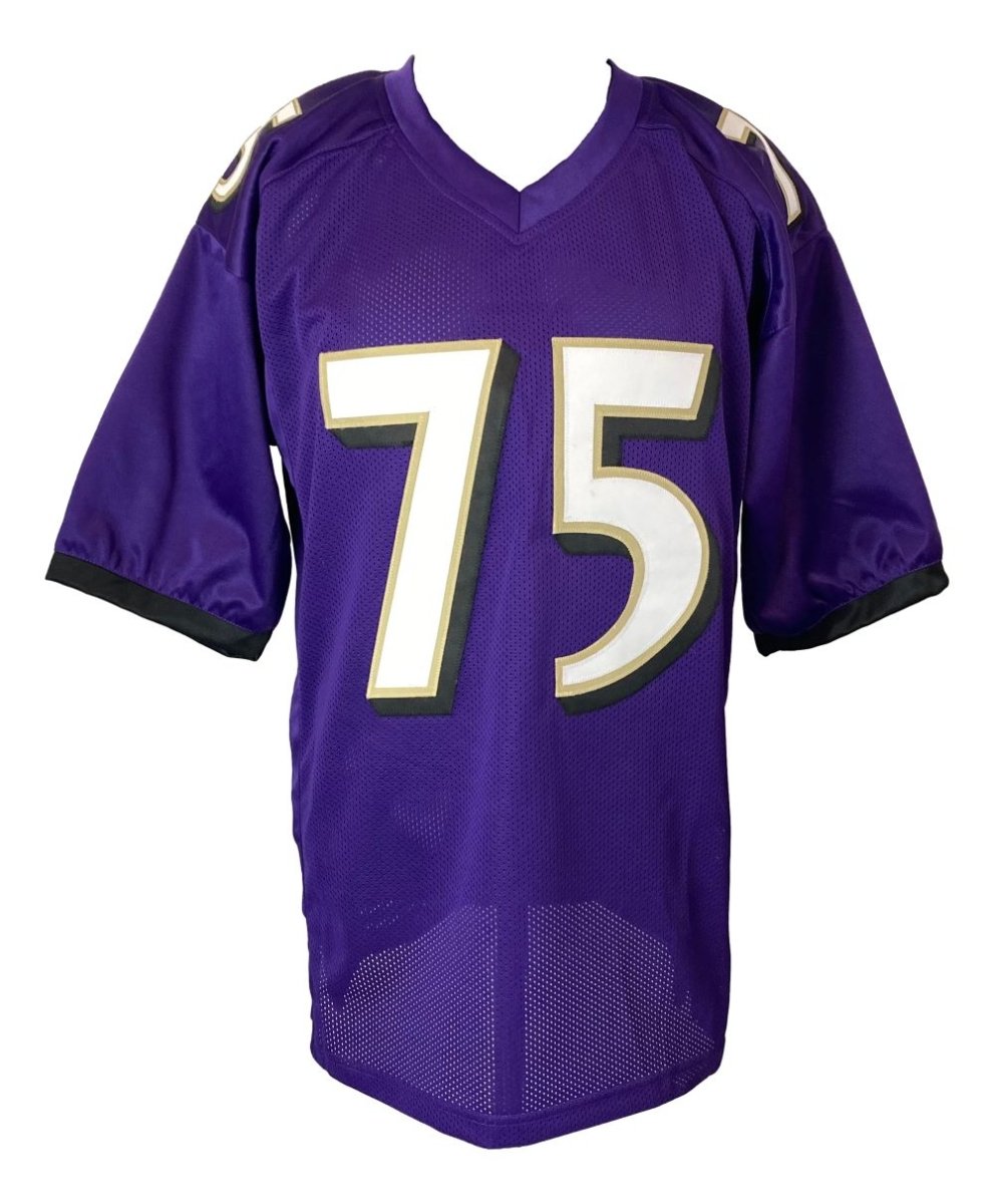 Authentic Johnathan Ogden Baltimore Ravens Signed Purple Football Jersey - BAS ITP Certified - Perfect for NFL Collectors, Sports Memorabilia Displays & Ravens Fan Gifts