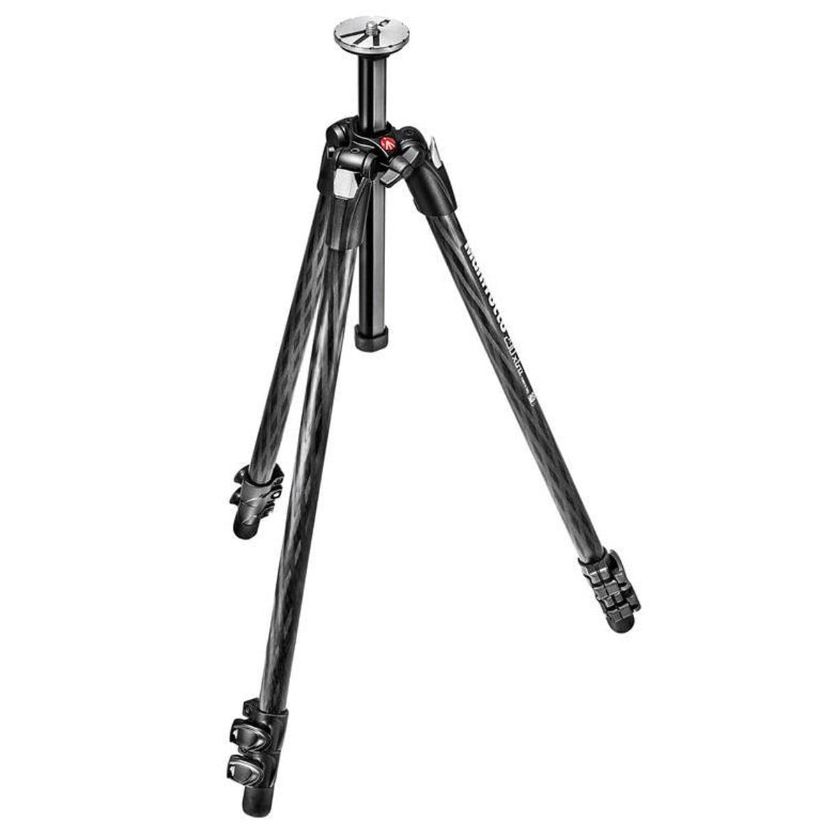 Manfrotto 290 Xtra 3-Section Carbon Fiber Tripod - Lightweight & Sturdy Camera Tripod for DSLR, Mirrorless, Video - Perfect for Travel, Photography & Videography