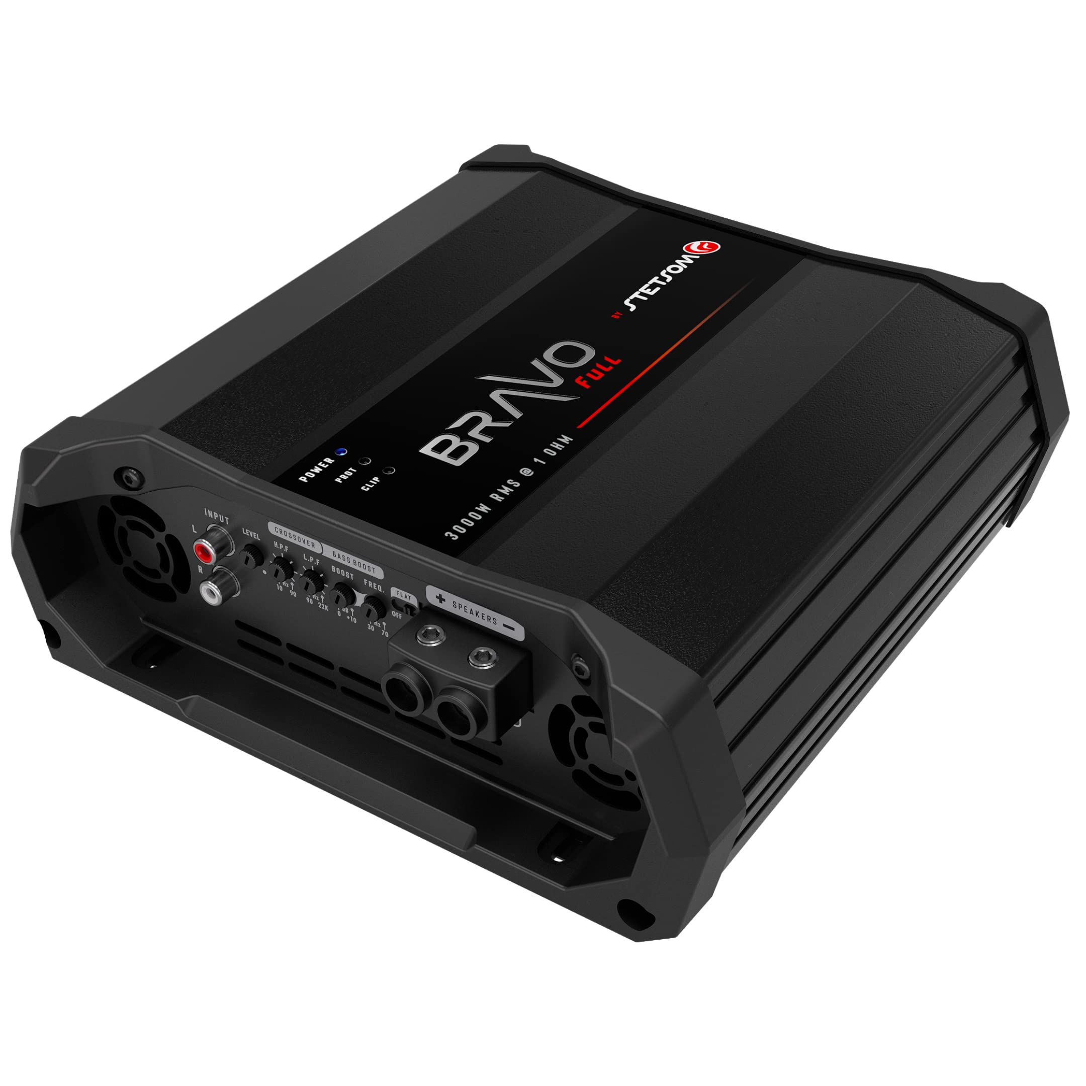 Stetsom Bravo Full 3000 1 Ohm Mono Car Amplifier - 3000W RMS Power, 1Ω Stable, HD Sound Quality with Crossover & Bass Boost | High-Performance Car Audio for Subwoofers & Speakers | Perfect for Car Audio Upgrades, Bass Competitions & Enhanced Music Experience