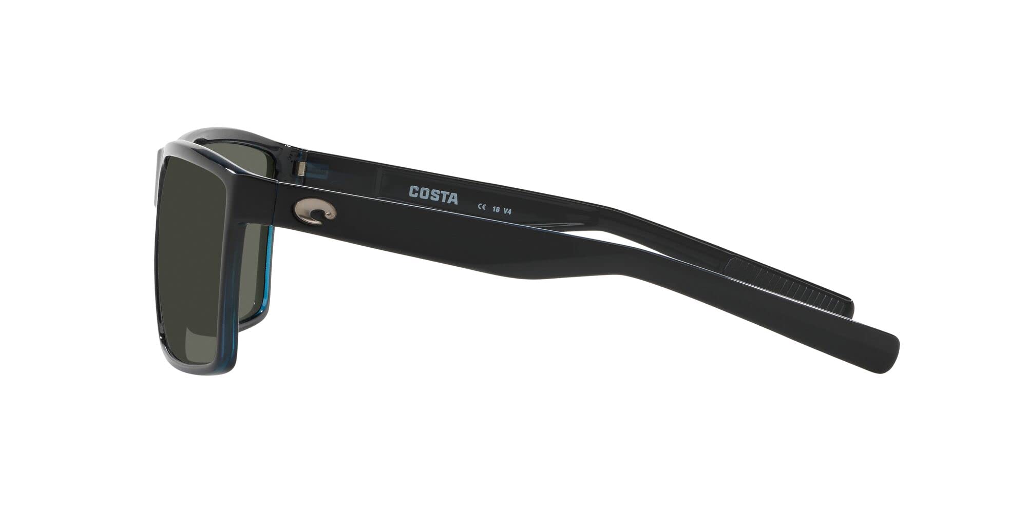 **Costa Del Mar Men's Rincon Polarized Sunglasses - Matte Black Frame, Blue Mirrored 580p Lenses, 63mm - UV Protection for Fishing, Driving & Outdoor Activities**