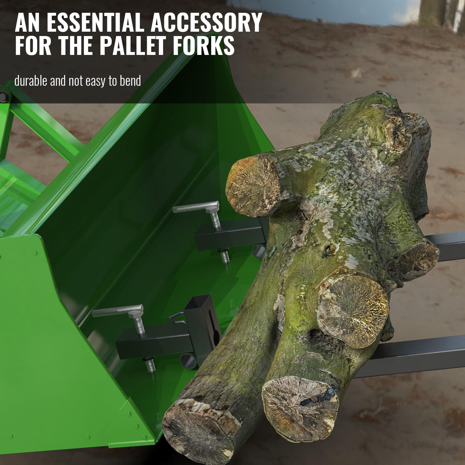 Heavy Duty Clamp On Pallet Forks - Universal Bolt-On Attachment for Tractors & Skid Steers - Perfect for Lifting & Moving Pallets, Hay Bales & Farm Equipment (Pair)