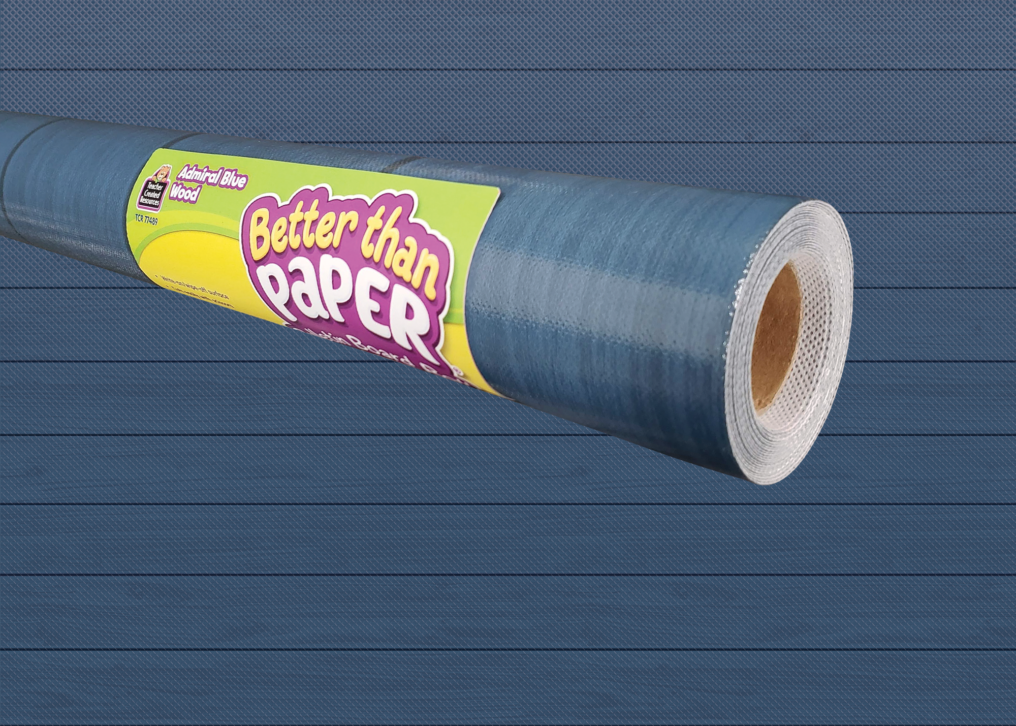 Premium Admiral Blue Wood Grain Bulletin Board Roll - Self-Adhesive, Durable & Reusable - Perfect for Classroom Decor, Office Notice Boards & Home Organization