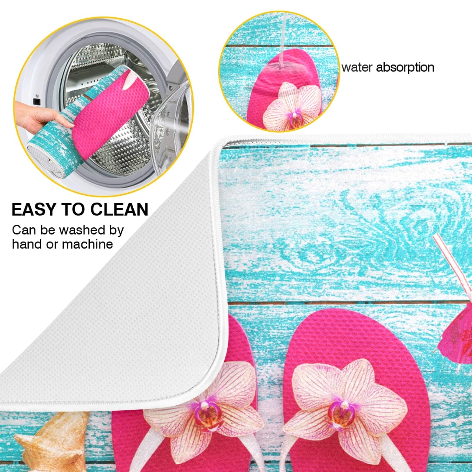 **Starfish Dish Drying Mat - Absorbent & Quick-Dry Kitchen Sink Mat (18