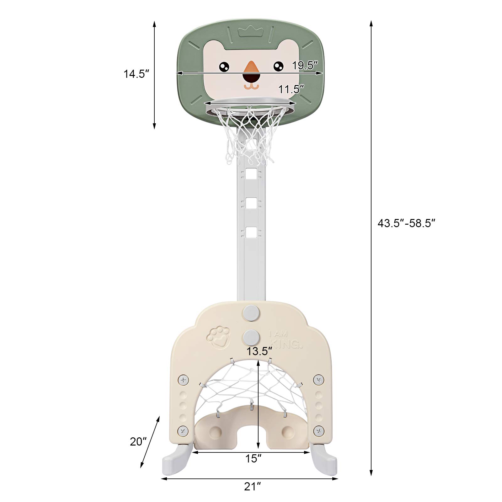 Costzon Adjustable Kids Basketball Hoop - 5 Height Levels for Indoor/Outdoor Play - Perfect Sports Gift for Toddlers