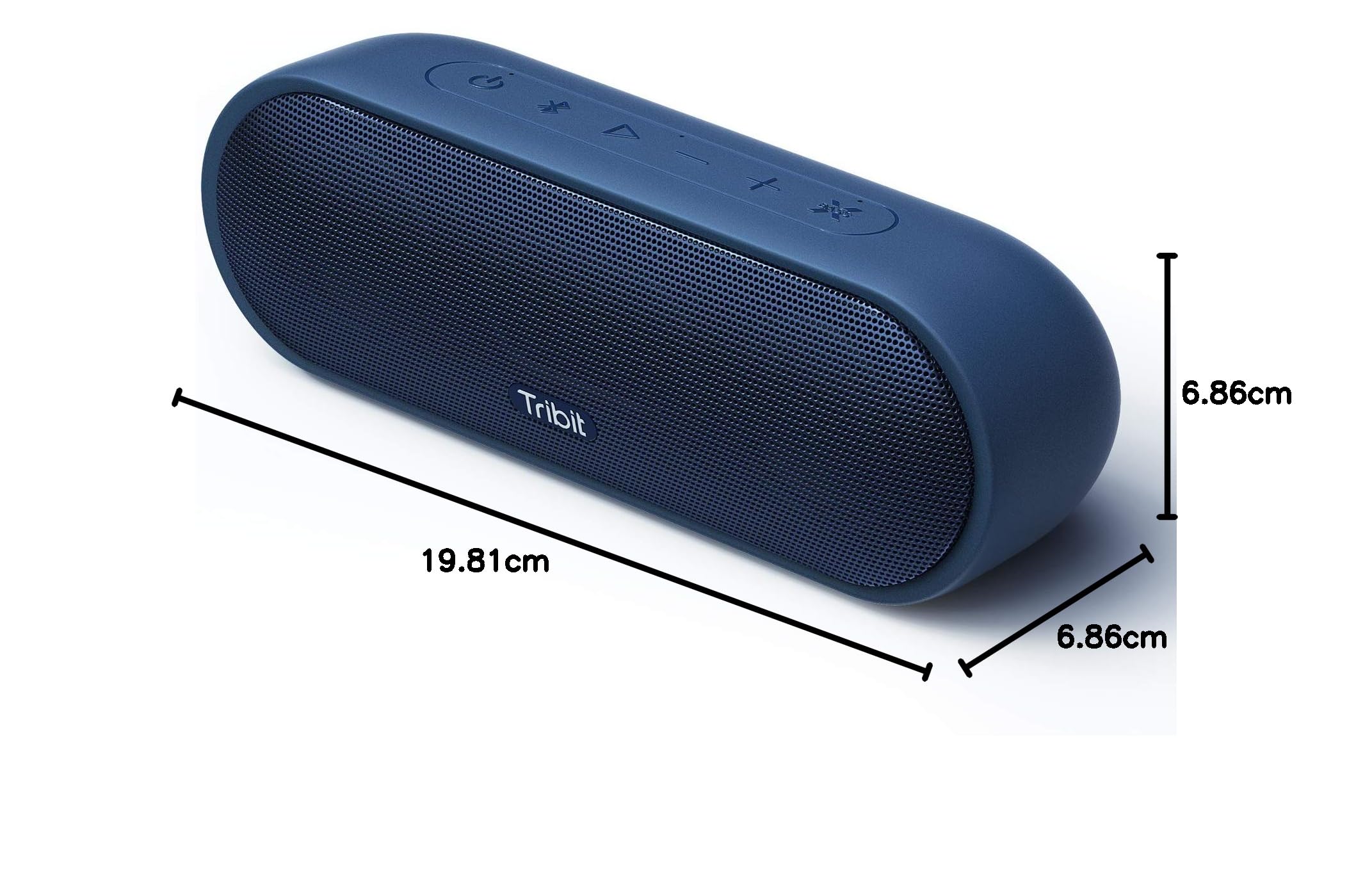 Tribit MaxSound Plus 24W Portable Bluetooth Speaker - Wireless Speaker with Powerful Sound, Deep XBass, IPX7 Waterproof, 20H Playtime, 100ft Range - Perfect for Outdoor Adventures, Beach Parties & Home Use (Blue)