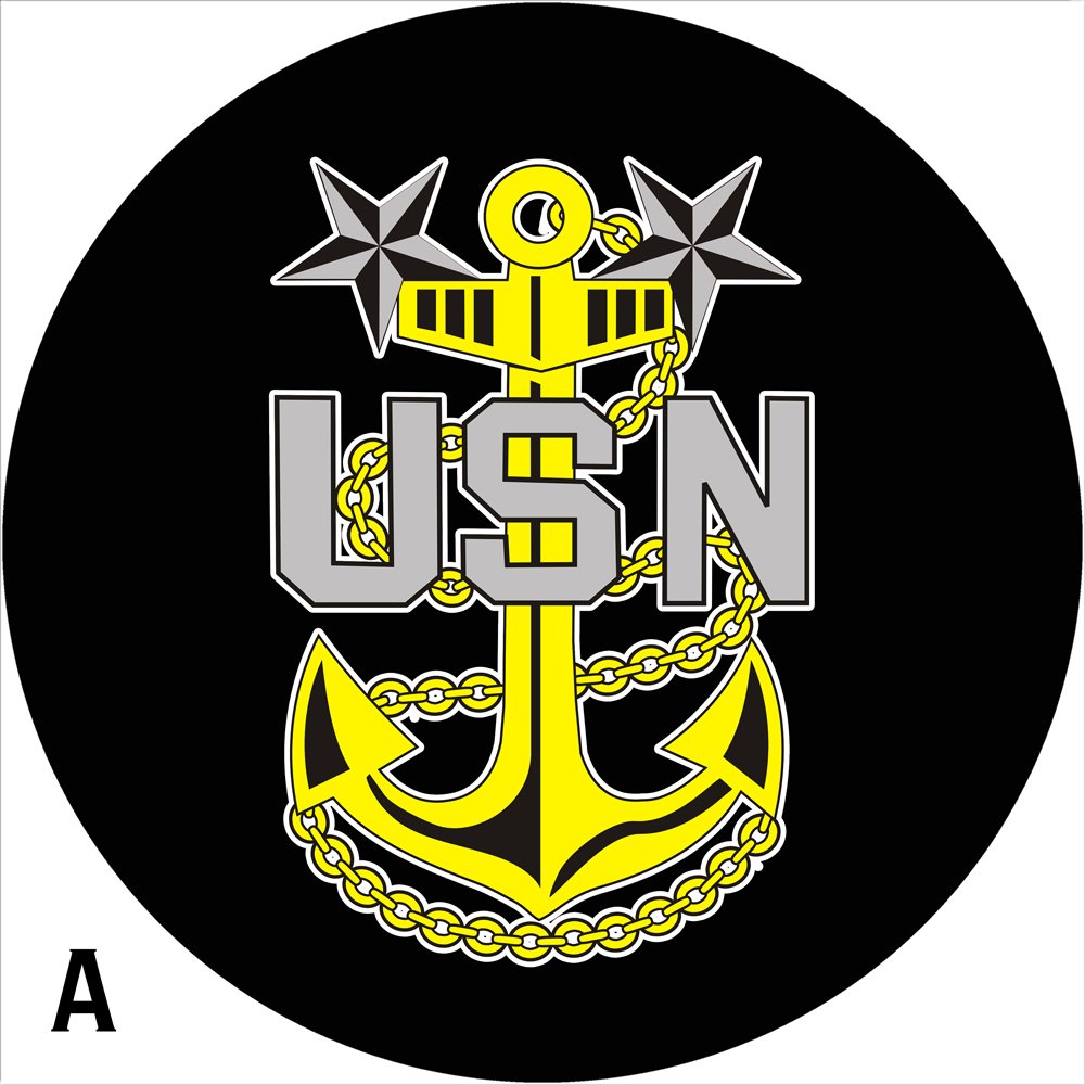 USN Navy Military 2 Stars Spare Tire Cover - Custom Fit for 255/70R18 & Other Sizes (Backup Camera Option Available) - Durable Off-Road Accessory for Jeep, Truck & SUV Adventures