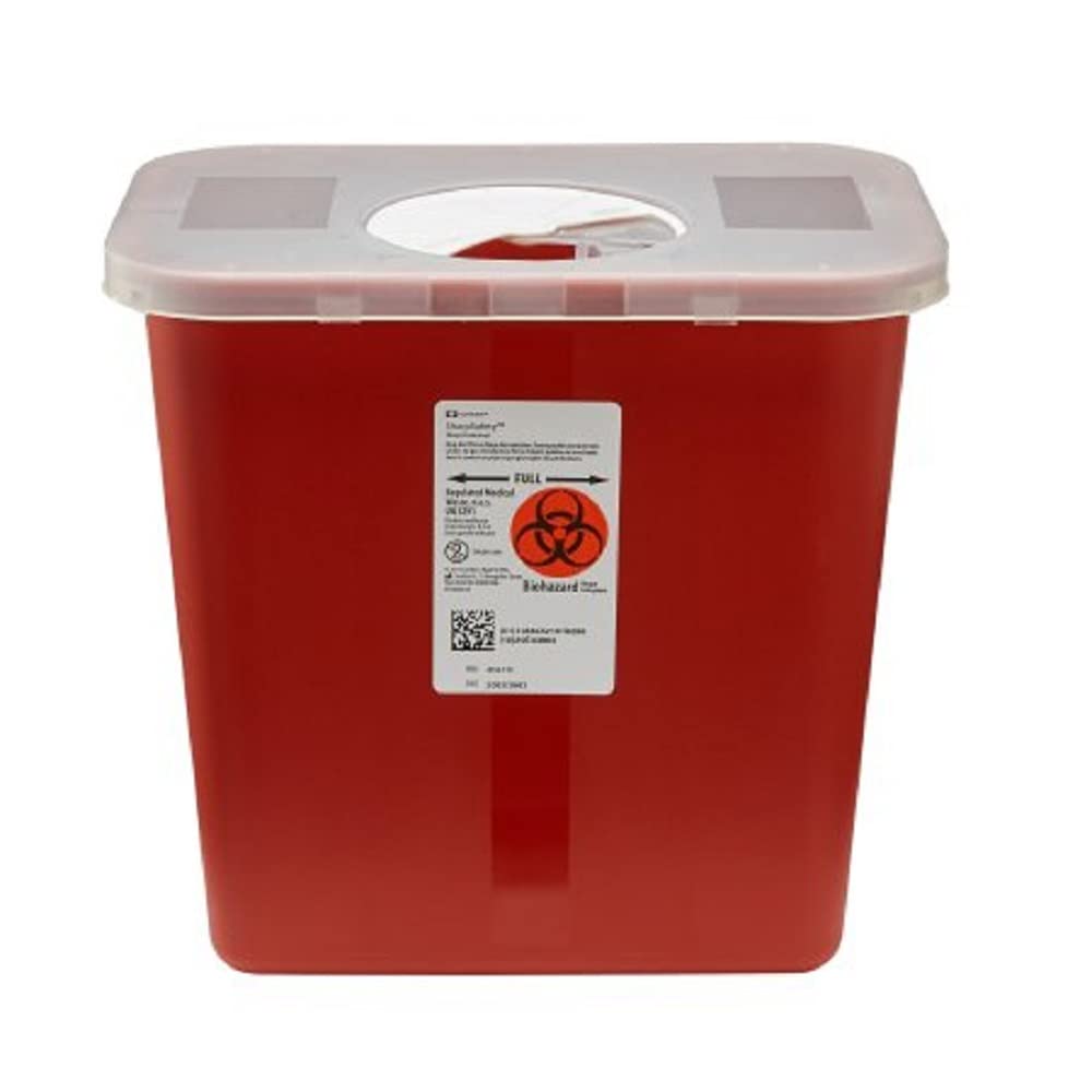 Sharps Multi-Purpose Containers with Rotor Lids - 2 Gallon Capacity | Safe Medical Waste Disposal for Needles, Syringes & Medical Supplies | Ideal for Hospitals, Clinics & Home Healthcare Use