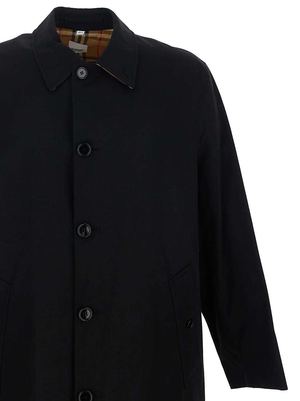 BURBERRY Men's Black Overcoat Coat | Classic Wool Trench Coat for Men | Formal & Casual Winter Outerwear
