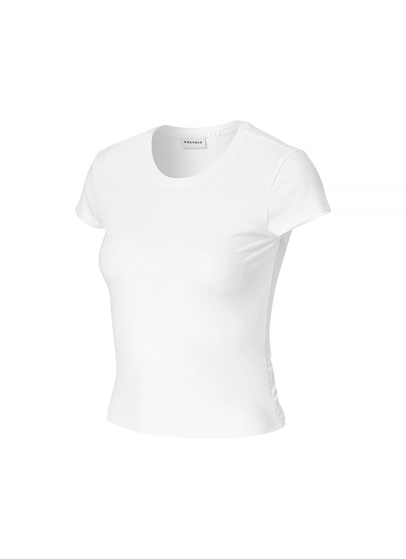 Lightweight Tricot Overlap Short Sleeve Top for Women - Breathable Summer Blouse for Casual Wear, Office & Outdoor Activities