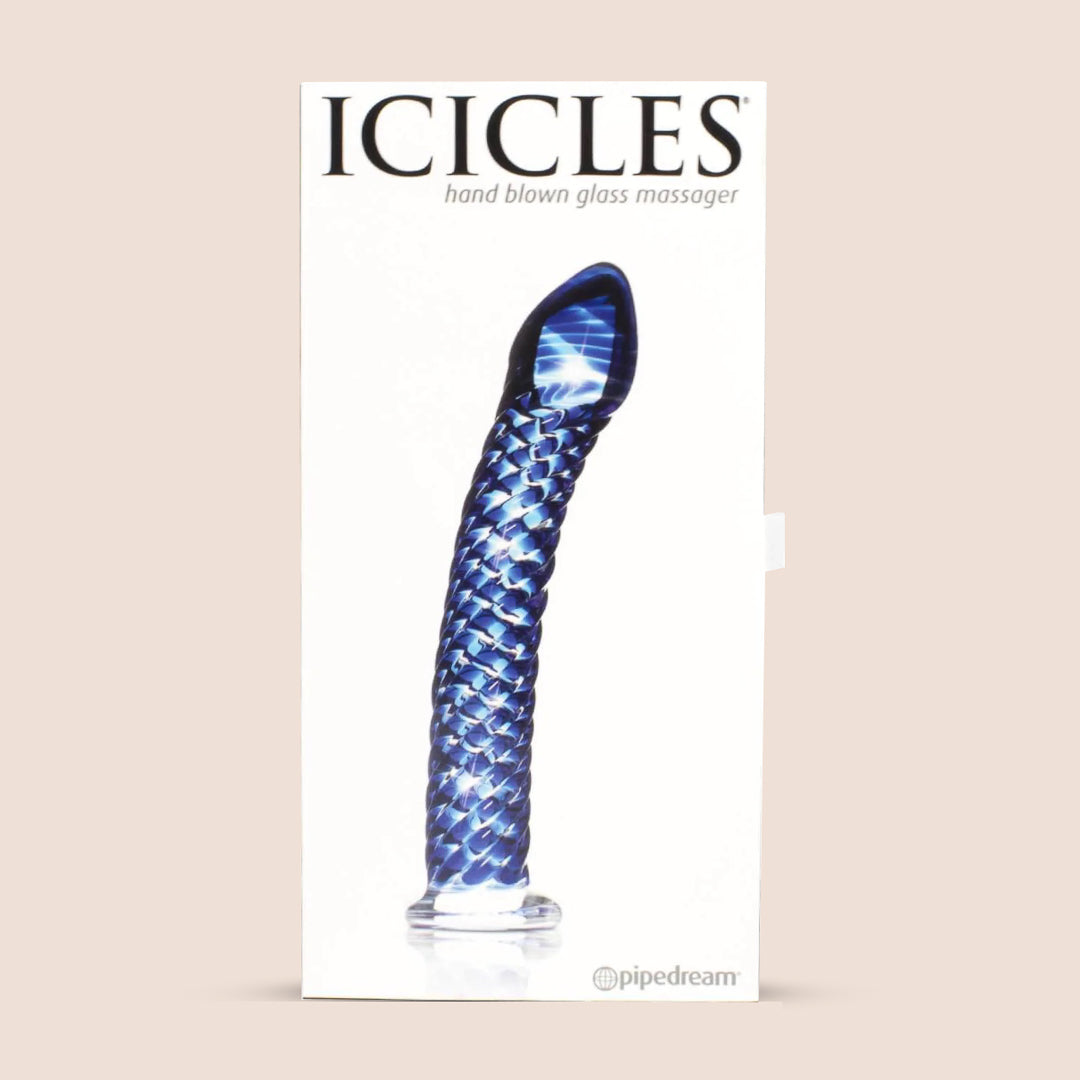 Icicles No. 29 Glass Dildo - Premium Handmade Glass Sex Toy for Women & Couples - Perfect for Sensual Play, Temperature Play & G-Spot Stimulation