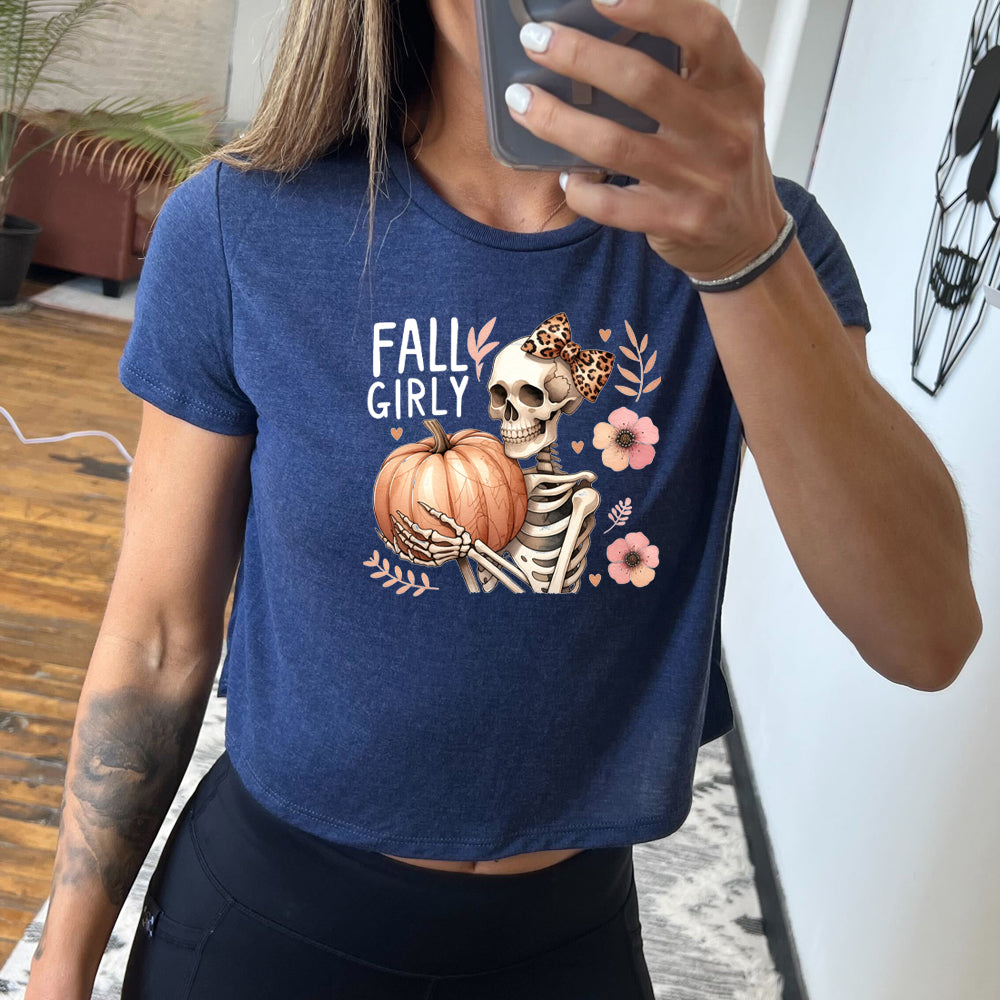 Trendy Fall Cropped Tee for Women - Cute & Stylish Short Sleeve T-Shirt for Casual Outfits, Streetwear & Autumn Fashion