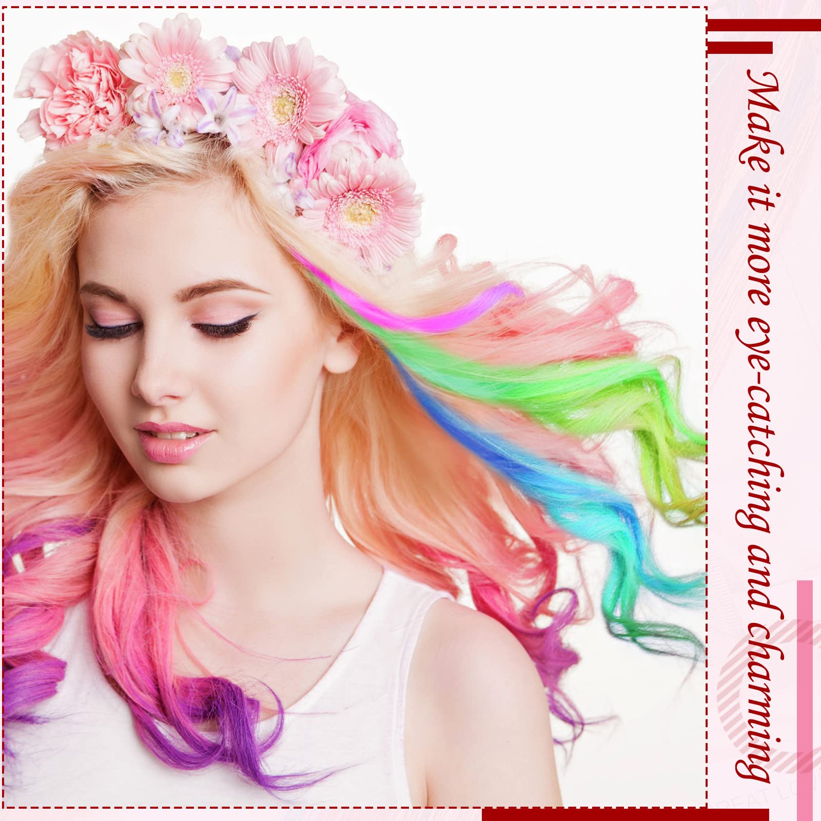 20 Pcs Glow in the Dark Hair Extensions - Luminous Synthetic Hair Clips for Women & Kids - 10 Vibrant Neon Colors (Curly Style) - Perfect for Parties, Raves, Halloween & DIY Hairstyles
