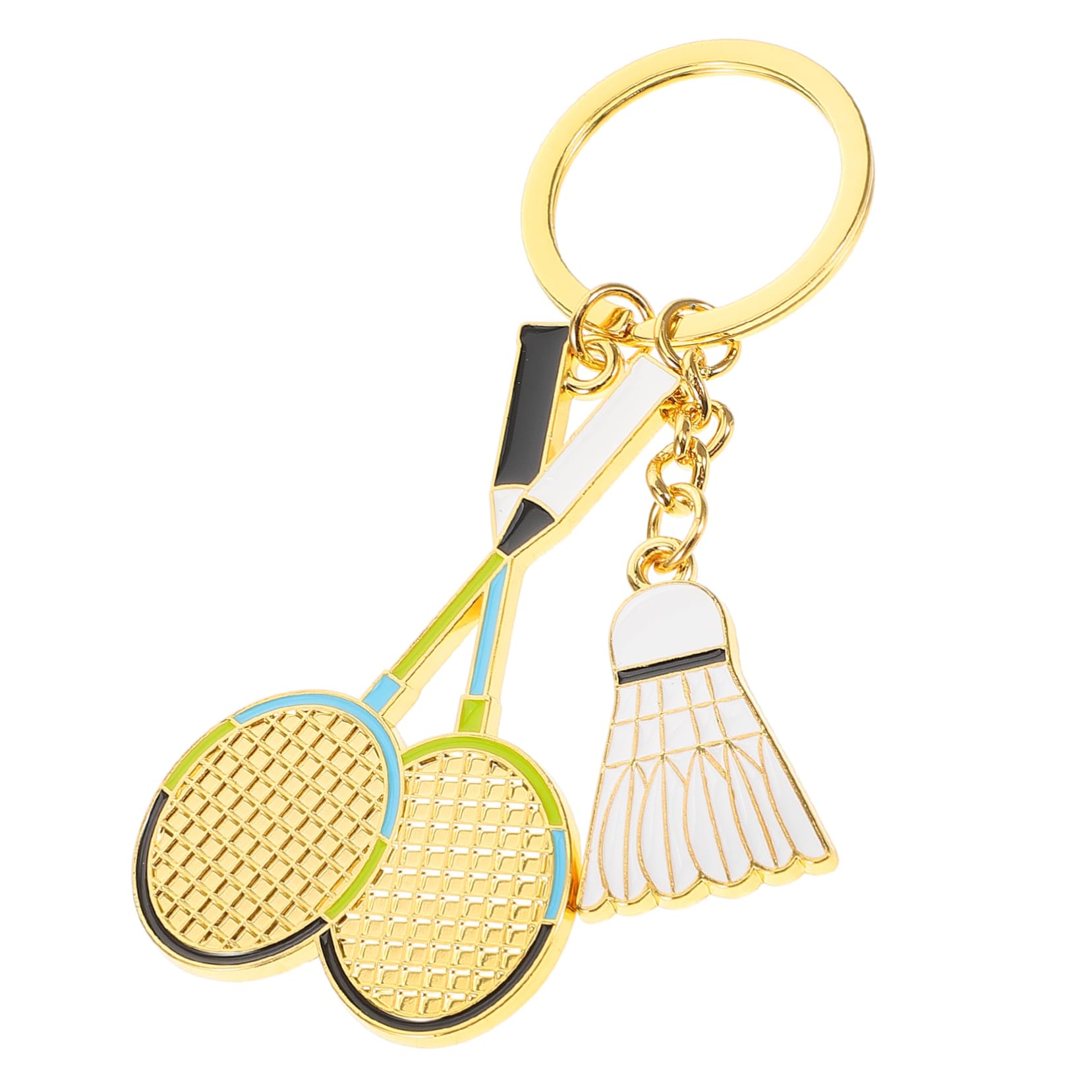 Kisangel Badminton Keychain - Metal Badminton Ball Key Ring for Sports Enthusiasts | Perfect Gift for Badminton Players and Fans