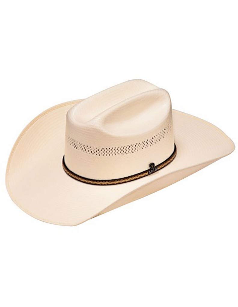 ARIAT Unisex Western Cowboy Straw Hat with Sweatband - Ivory, Size 7 - Perfect for Rodeos, Outdoor Events & Summer Sun Protection