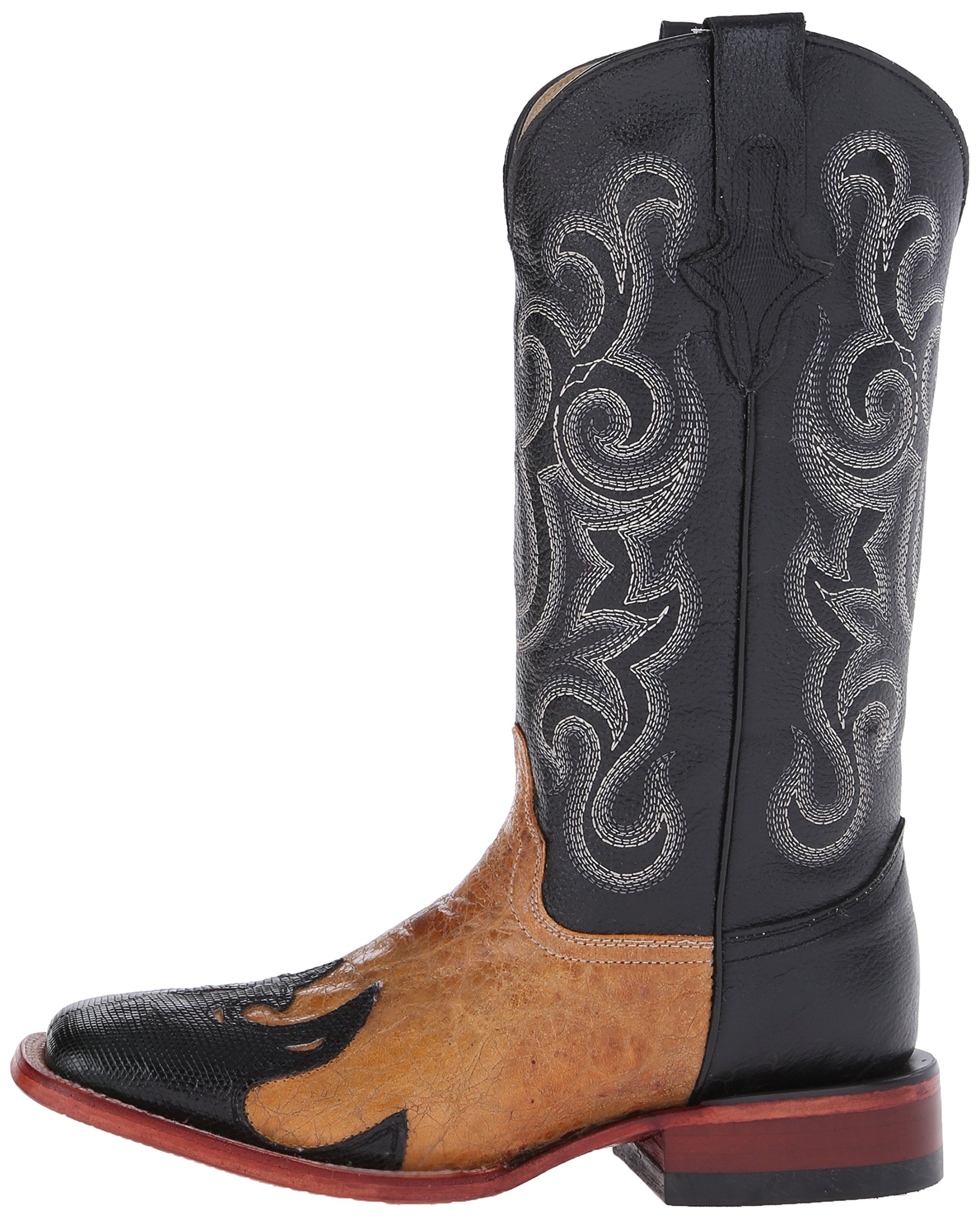 Women's Western Boots with Lizard Print - Block Heel & Square Toe in Chocolate Brown RL2 - Perfect for Country Rides, Rodeos & Casual Outfits