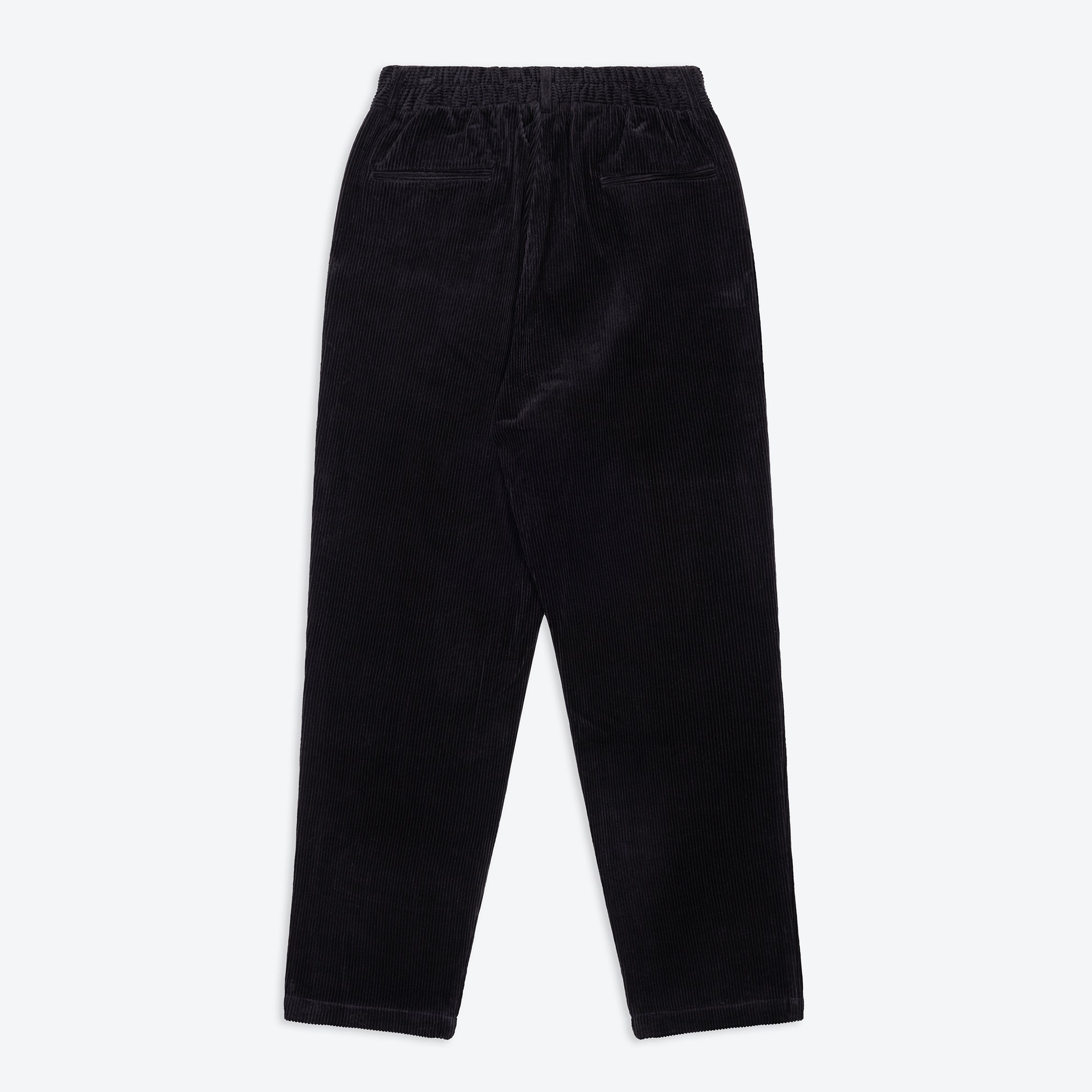 Lowie Black Corduroy Easy Trouser - Comfortable Stretch Pants for Women | Perfect for Casual Wear, Office & Travel