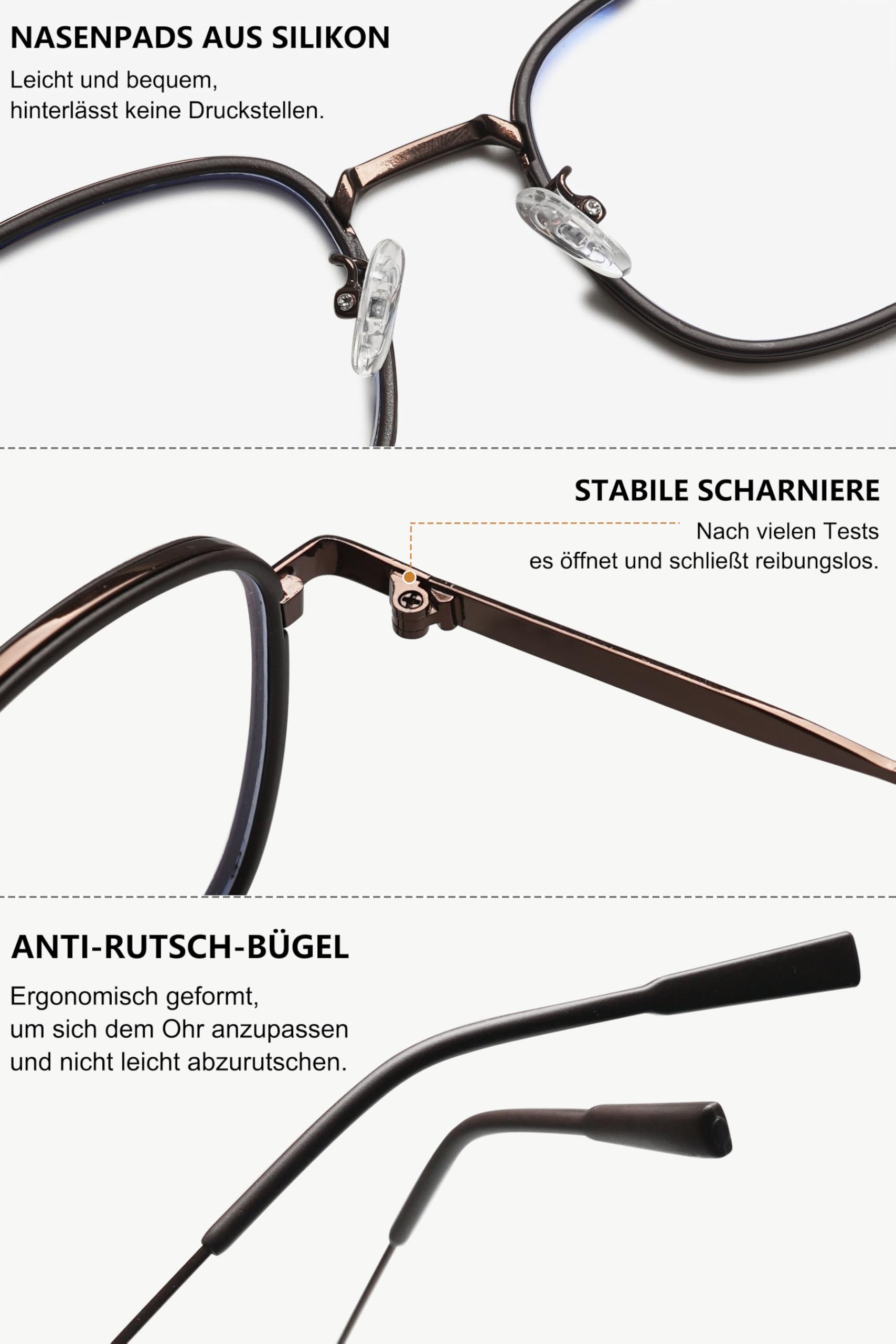 Blue Light Blocking Glasses for Women & Men - TR90 Square Frame Computer Glasses, Anti Eye Strain, Non-Prescription, Lightweight - Perfect for Office Work, Gaming & Screen Time