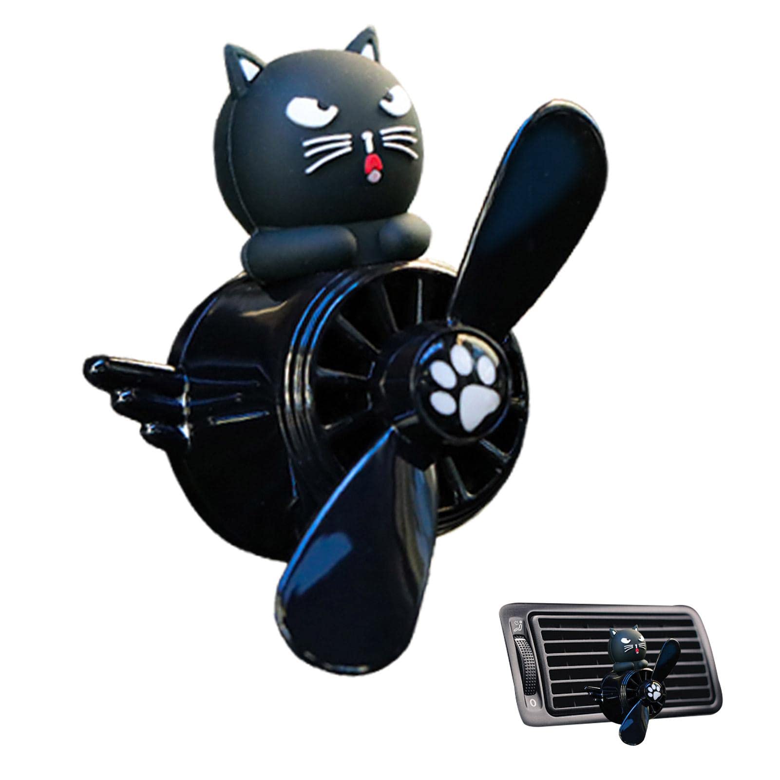 Cartoon Animal Pilot Car Air Freshener - Rotating Propeller Vent Clip Diffuser with Fragrance for Cars | Cute Automotive Air Outlet Fan Decor | Perfect for Road Trips & Daily Commutes
