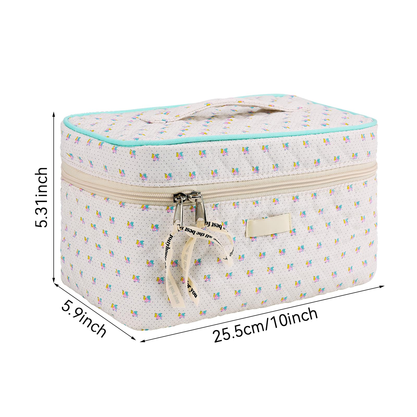 3PCS Women's Cotton Makeup Bag Set - Large Travel Cosmetic Organizer & Toiletry Pouch for Brushes, Accessories | Perfect for Travel, Gym, Daily Use & Gift Giving