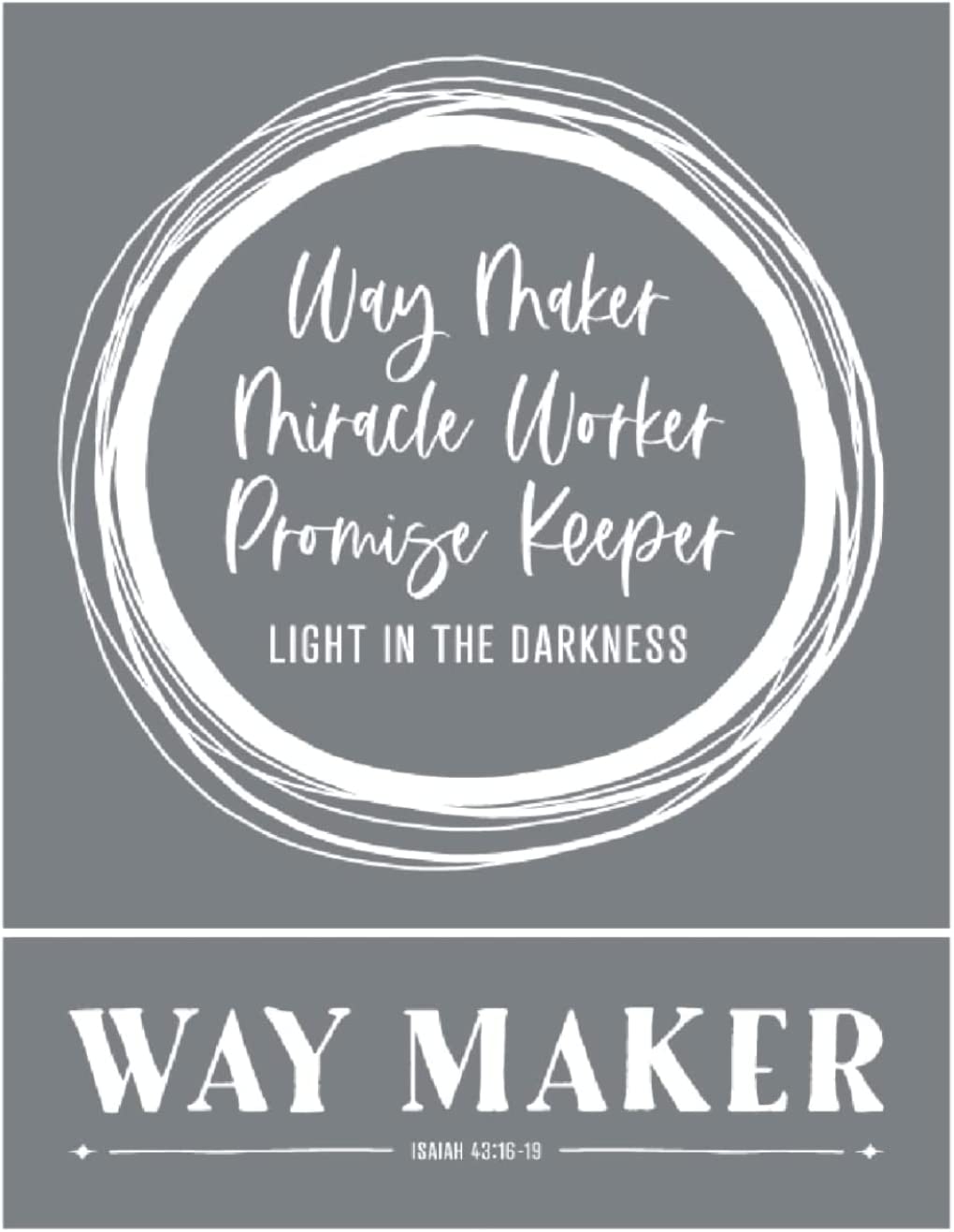 Reusable Adhesive Mesh Stencil Sheets for DIY Arts & Crafts - 8.5x11 Inch Way Maker Lyrics Stencil - Perfect for Painting, Scrapbooking & Home Decor Projects