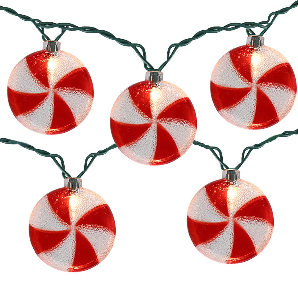 Christmas Candy String Lights - 8.5Ft UL Listed Connectable Fairy Lights with 10 Lollipop Shaped Bulbs for Christmas Tree, Wedding, Party, Camping, Patio & Thanksgiving Decorations | Perfect for Indoor and Outdoor Holiday Decor