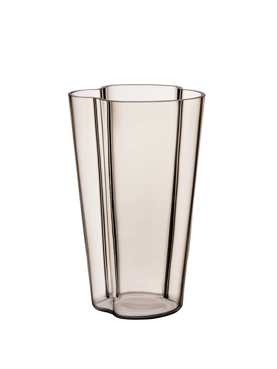 Iittala Alvar Aalto Collection Vase - 8.7 Inch Modern Scandinavian Glass Vase for Home Decor, Floral Arrangement & Wedding Centerpiece | Linen White