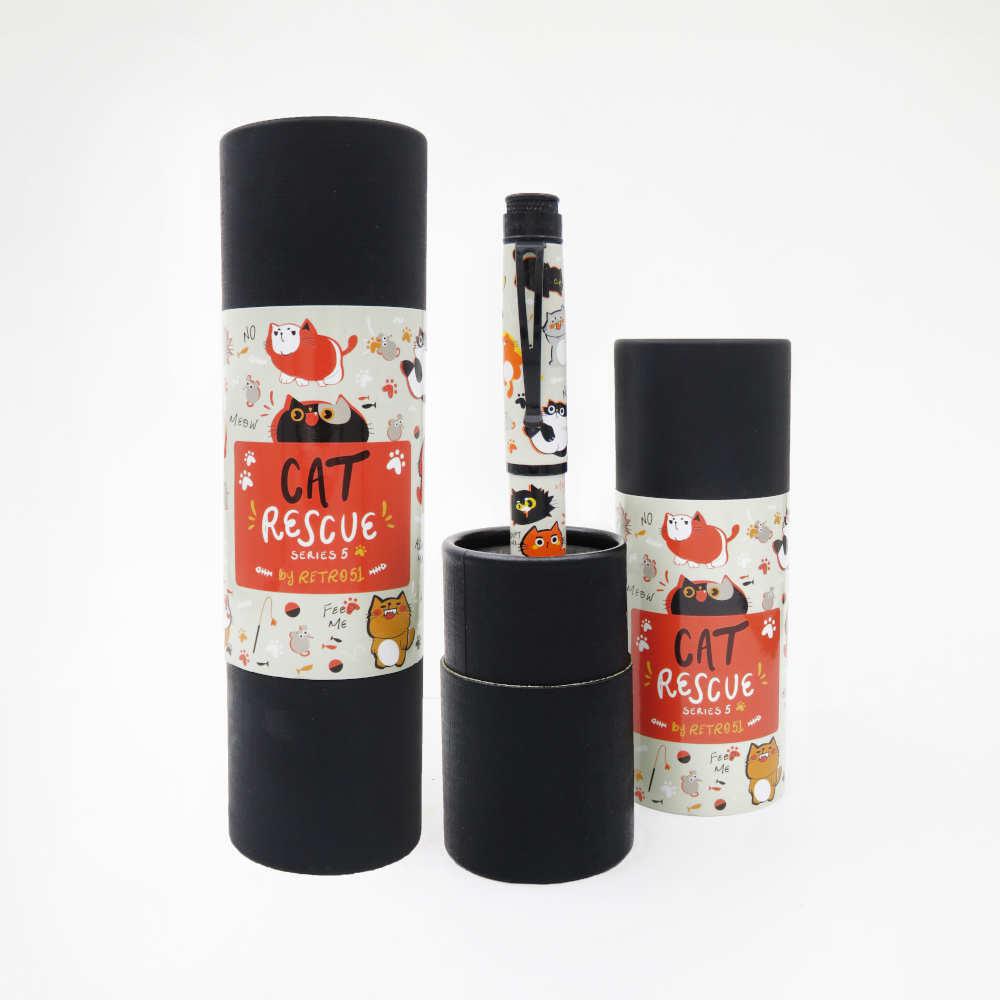 Retro 51 Tornado Fountain Pen - Rescue Cat #5 Design | Premium Writing Instrument for Collectors & Professionals | Perfect for Office, Journaling & Gift Giving