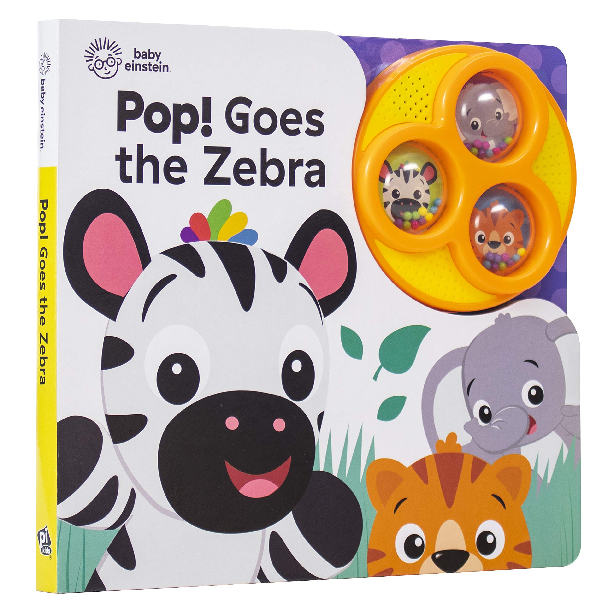 Baby Einstein Pop! Goes the Zebra - Interactive Popping Button Sound Book for Toddlers - Early Learning Musical Toy - Perfect for Playtime, Storytime & Sensory Development (PI Kids)