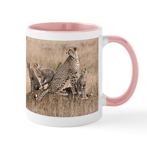White/Pink Inside - Cheetah Family Mug