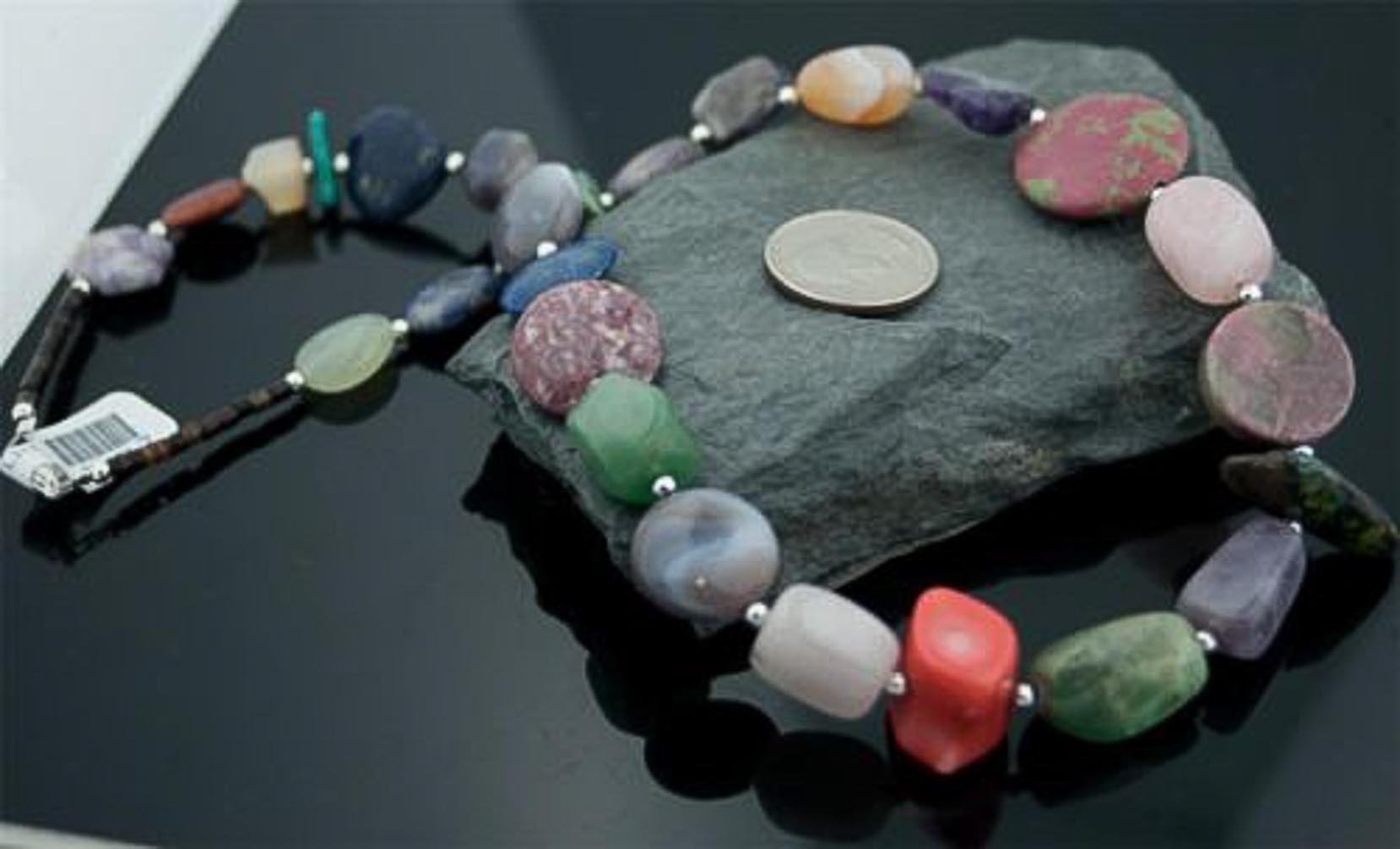 Certified Authentic Navajo Native American Necklace - .925 Sterling Silver with Multicolor Natural Stones | Handcrafted Jewelry for Women, Gift for Her, Boho & Festival Fashion Accessory