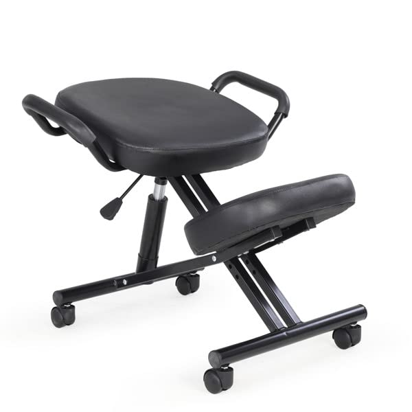 Ergonomic Kneeling Chair - Adjustable Posture Corrective Office Stool with Thick Comfort Cushion for Home & Work - Perfect for Meditation, Yoga, and Long Sitting Sessions at Desk or Computer