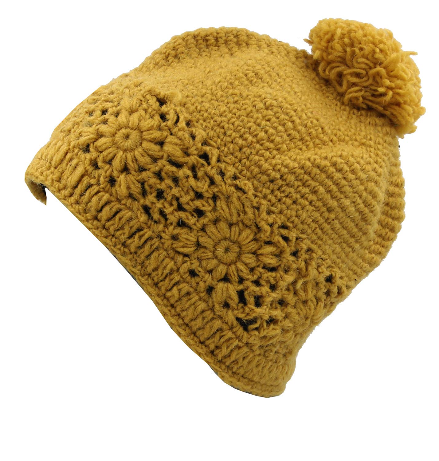 Nepal Hand Knit Wool Fleece Beanie Skull Cap - Warm Winter Ski Hat for Men & Women - Perfect for Skiing, Snowboarding & Outdoor Activities