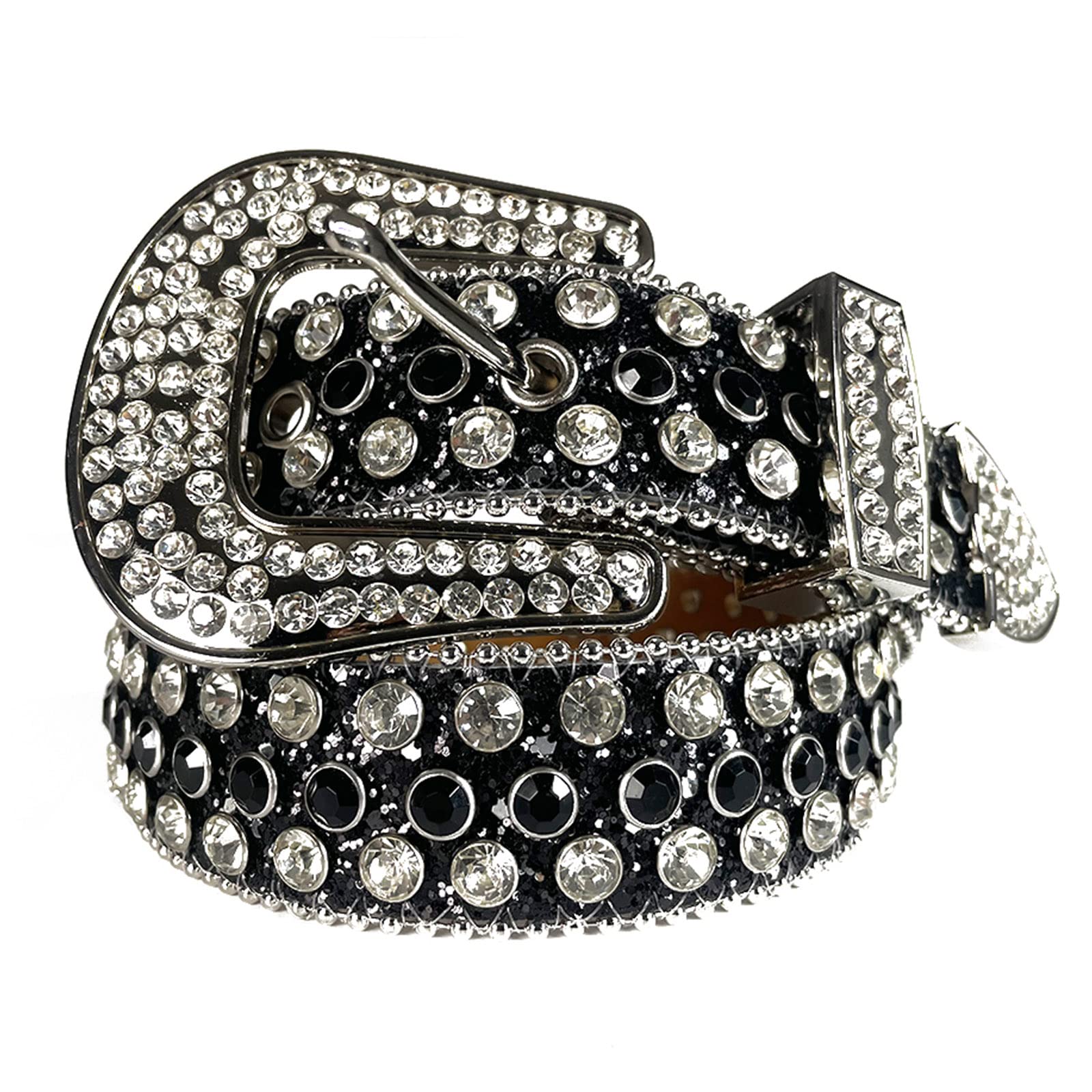 Rhinestone Western Belt for Women - Fashion Studded Leather Bling Belt with Fringe - Cowgirl Style Accessory for Parties, Concerts & Country Events