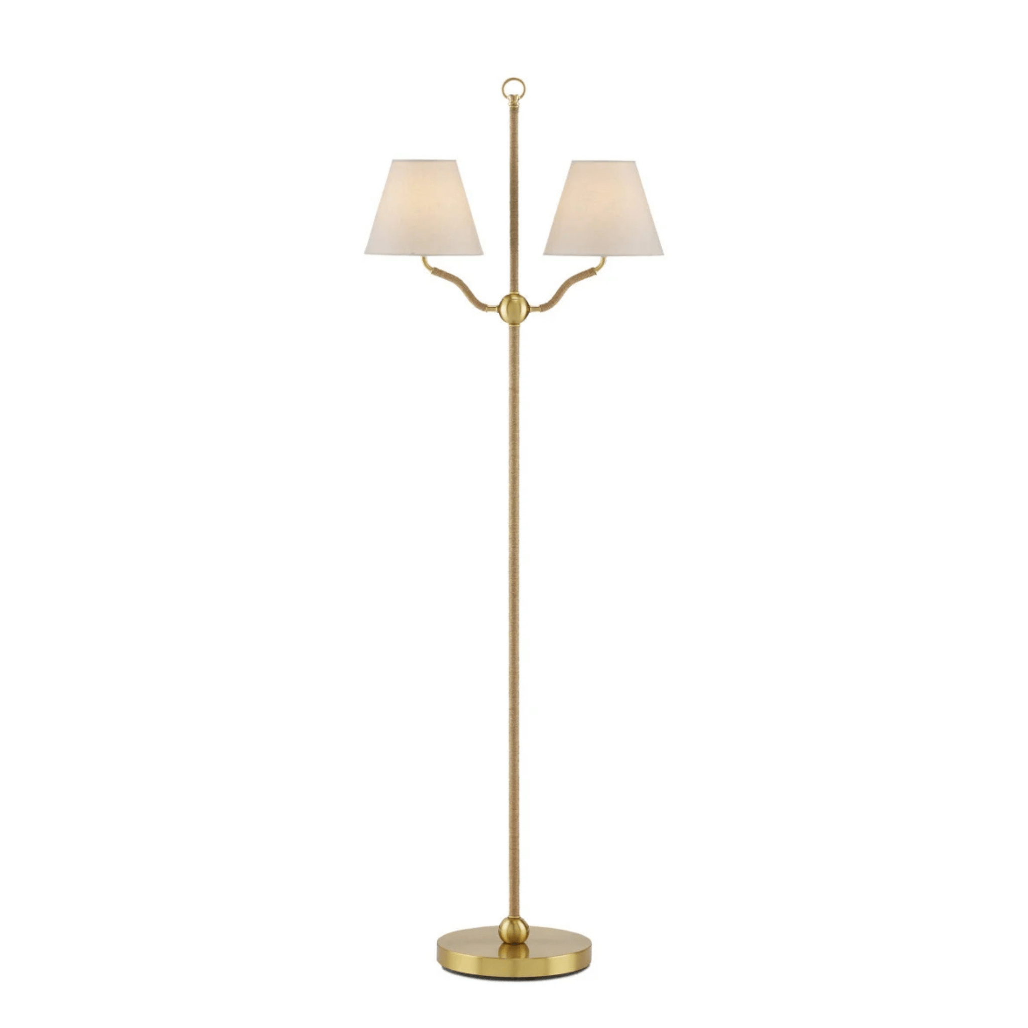 Stylish Sirocco Brass Floor Lamp - Modern Home Decor for Living Room, Bedroom & Office - Adjustable Height & Warm Lighting