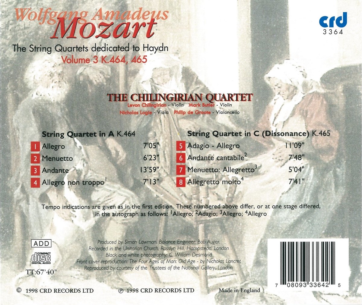 String Quartets in A Major K.464 - Mozart Classical Music for Relaxation, Study & Dinner Parties | Premium Sheet Music & MP3 Download